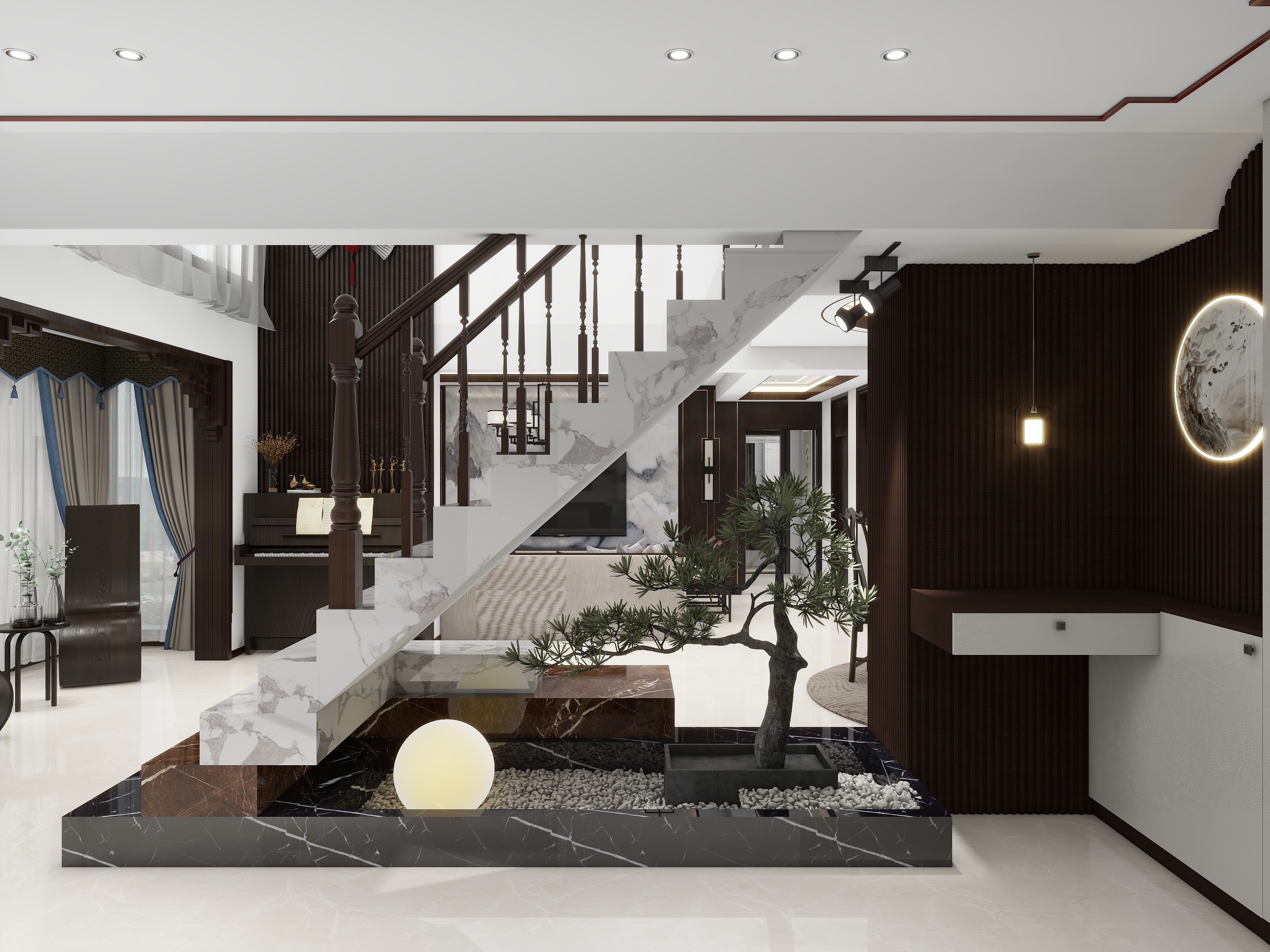 毕节艺禾装饰设计有限公司一邓思诚-仲夏·倾城一新中式复式-装修设计方案