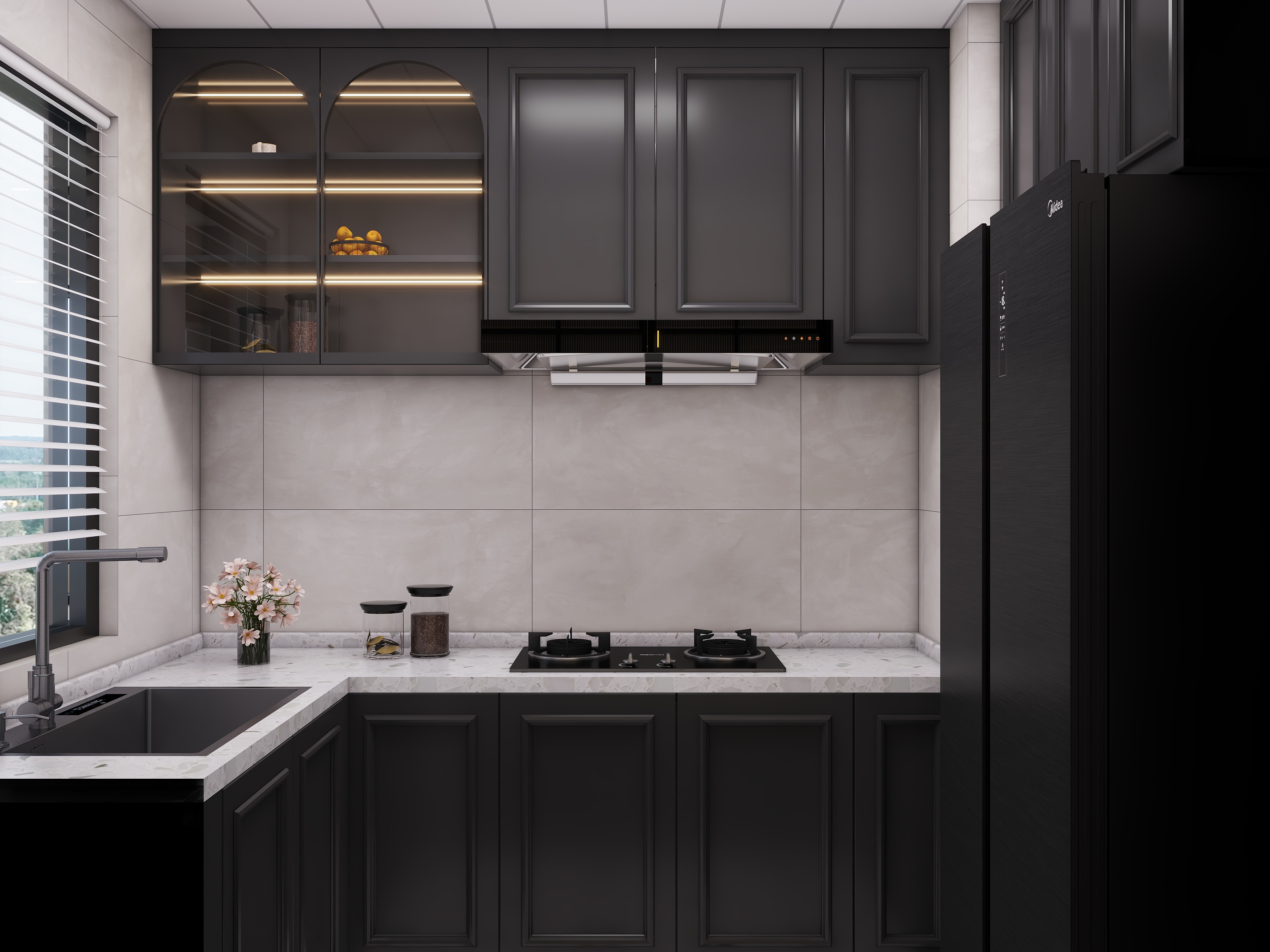 鹿777-轻奢美式家装110平装修效果图