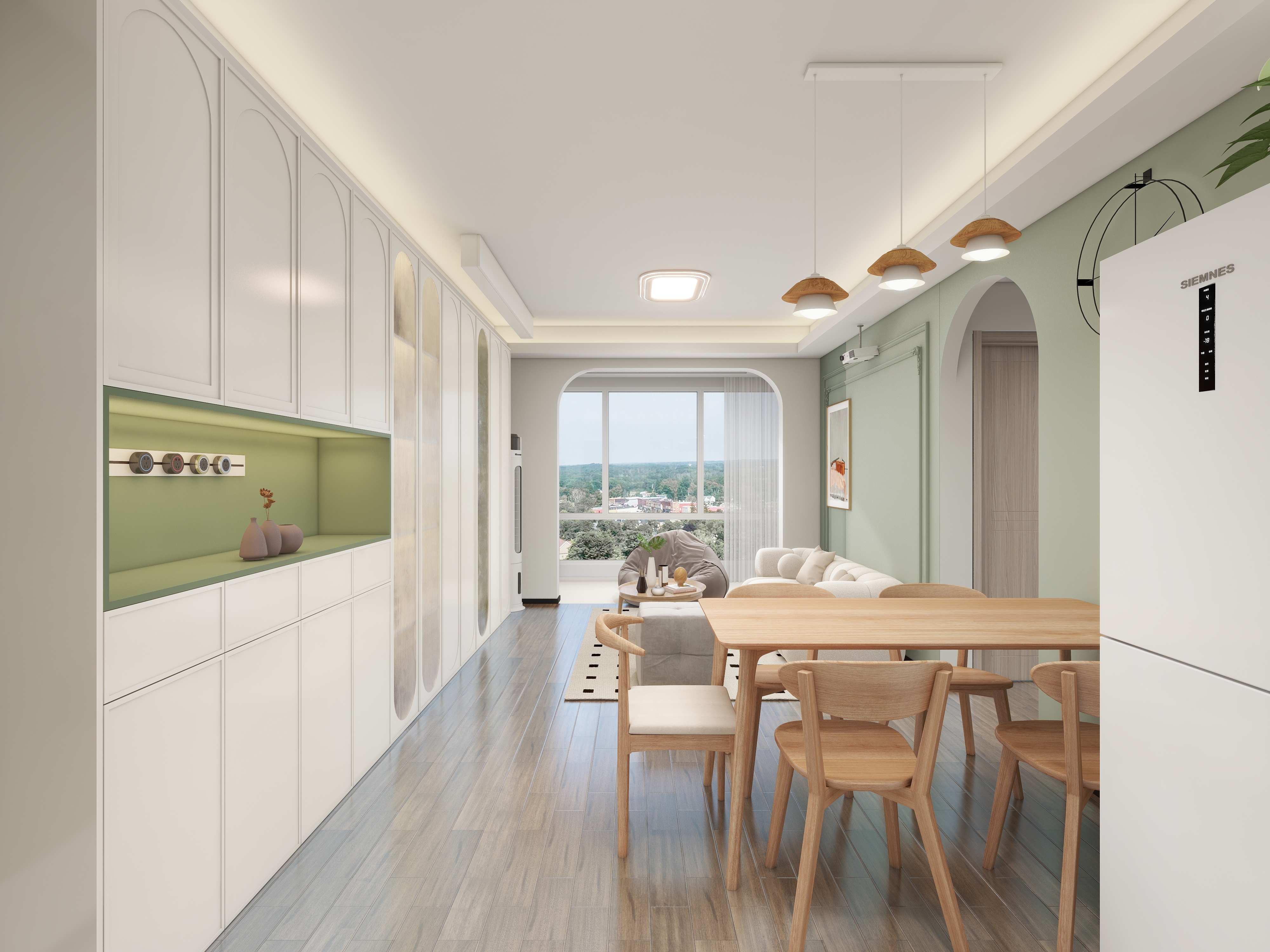 度晓佳-三室两厅现代简约奶油原木风-装修设计方案