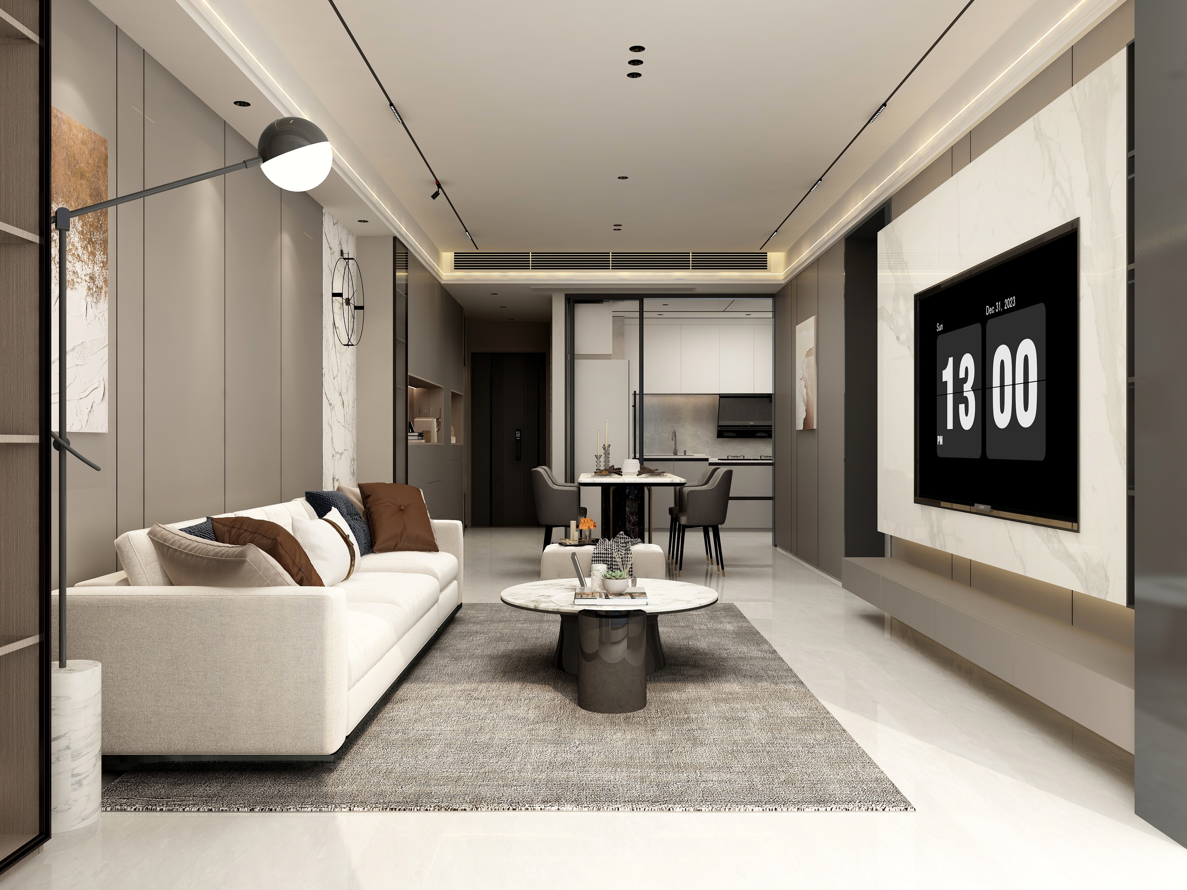 张煜强煜境设计-粤海城现代三房装修效果图