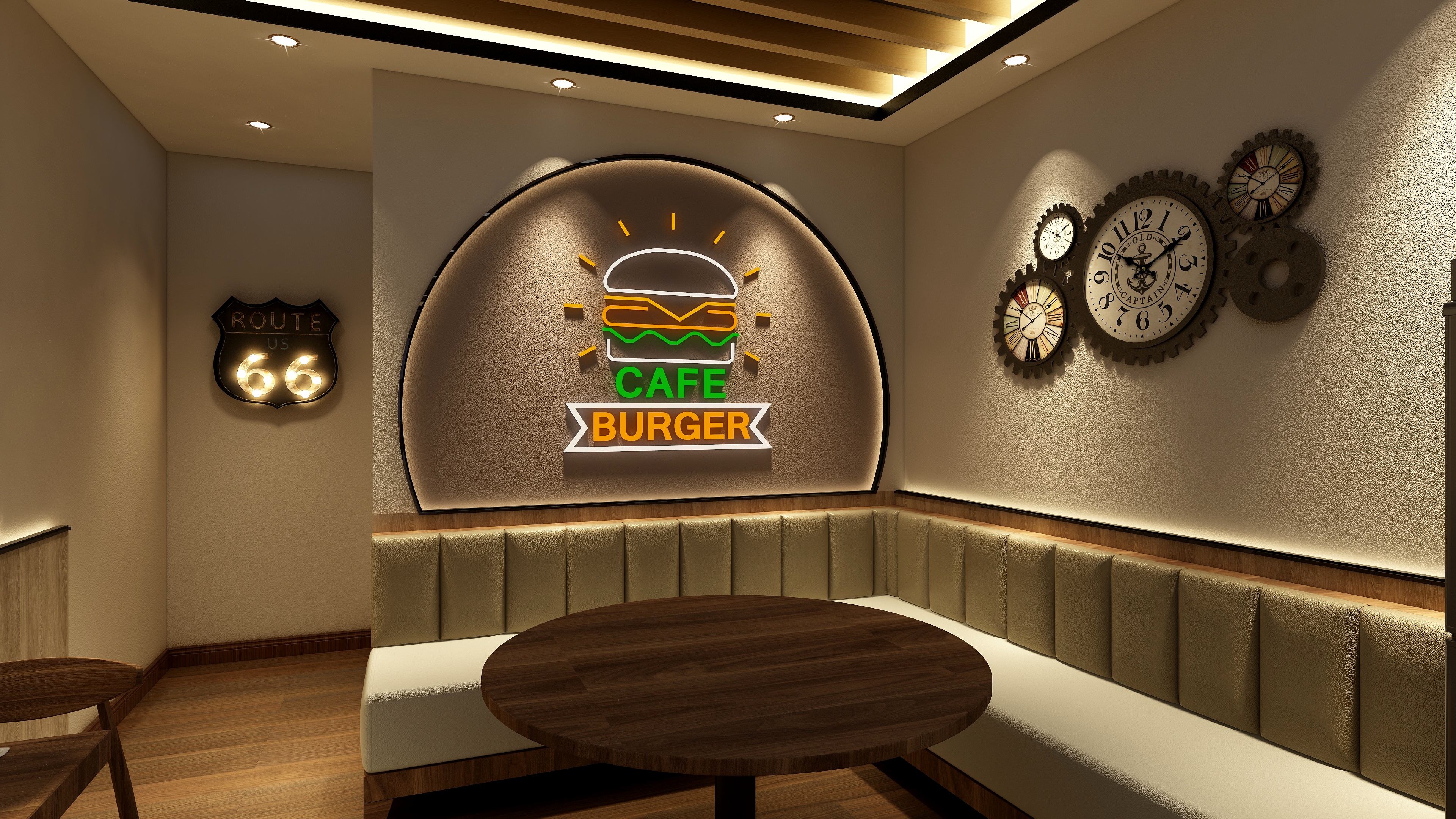 霧時POeA-工业风-汉堡店-MEI-34M²装修效果图