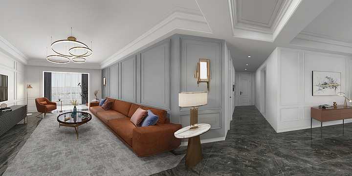 酷家乐官wGyH-196平美式轻奢全屋-装修设计方案