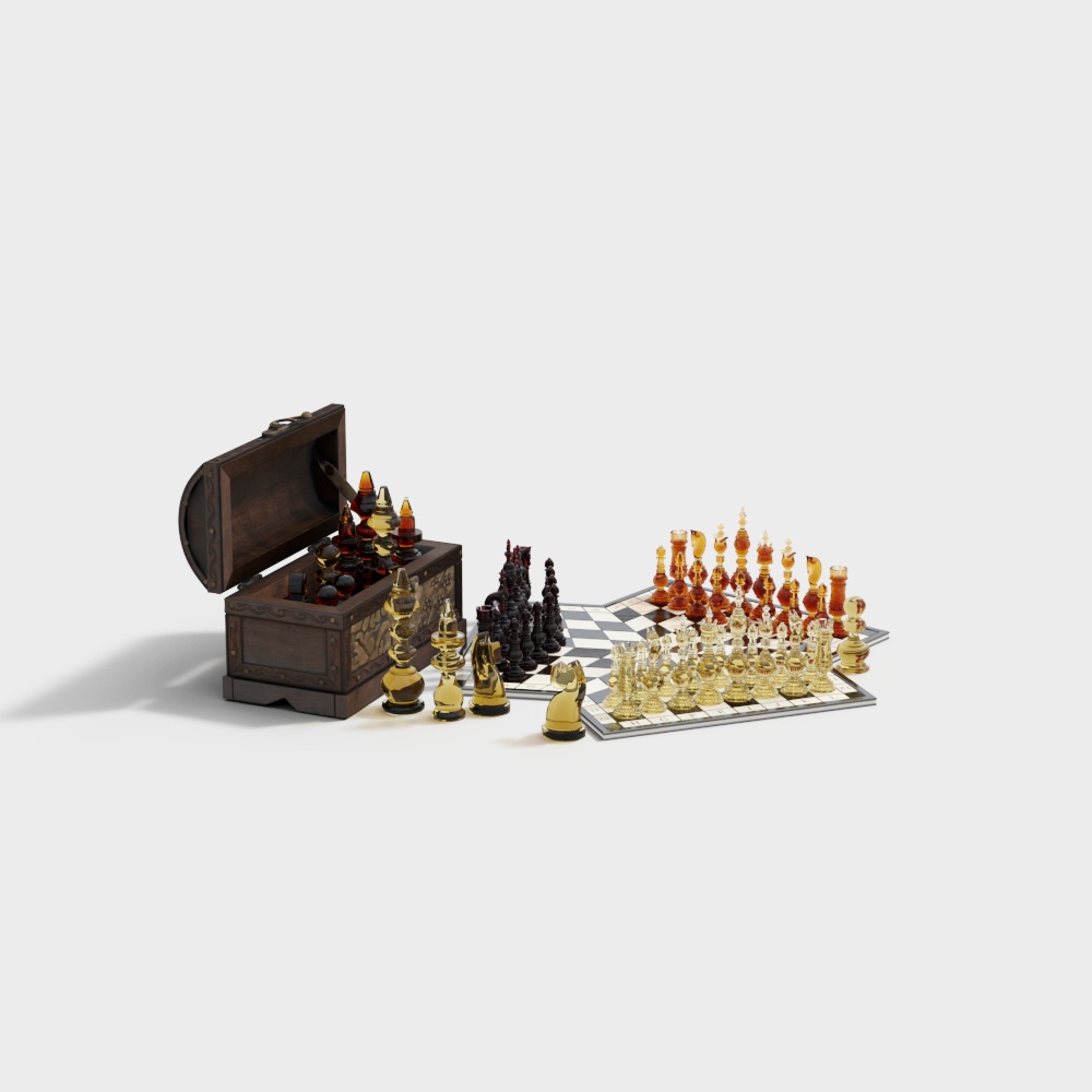 现代棋馆象棋3D模型