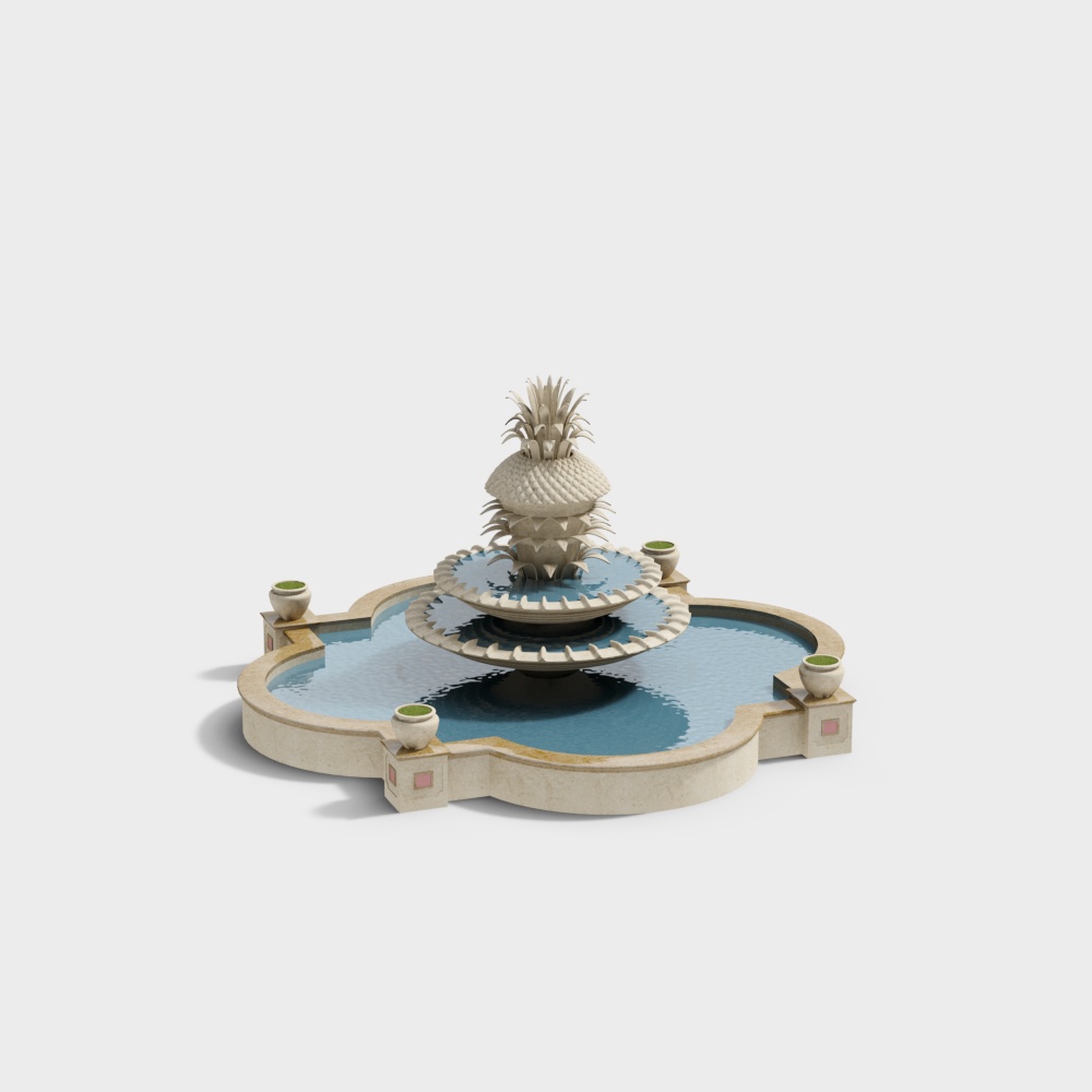 欧式雕塑喷泉景观3D模型