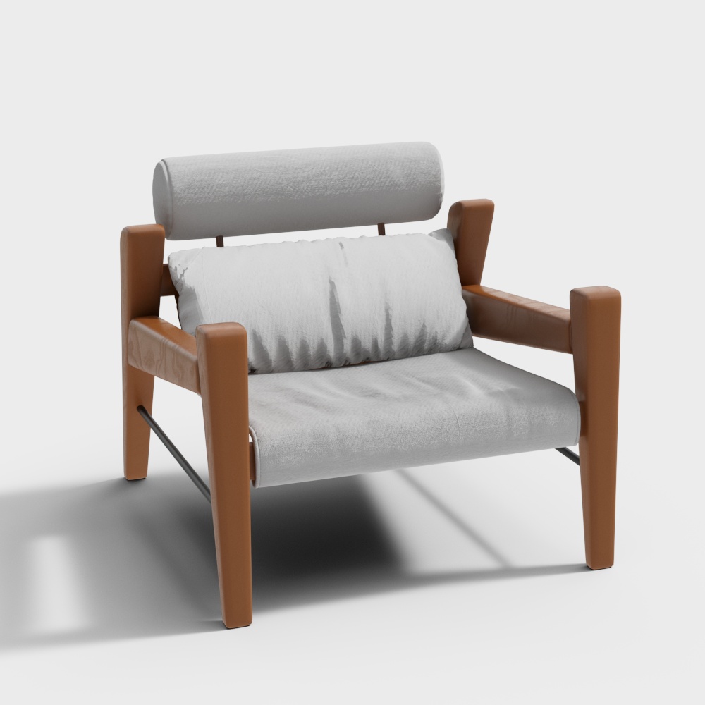 中古风卧室休闲椅3D模型