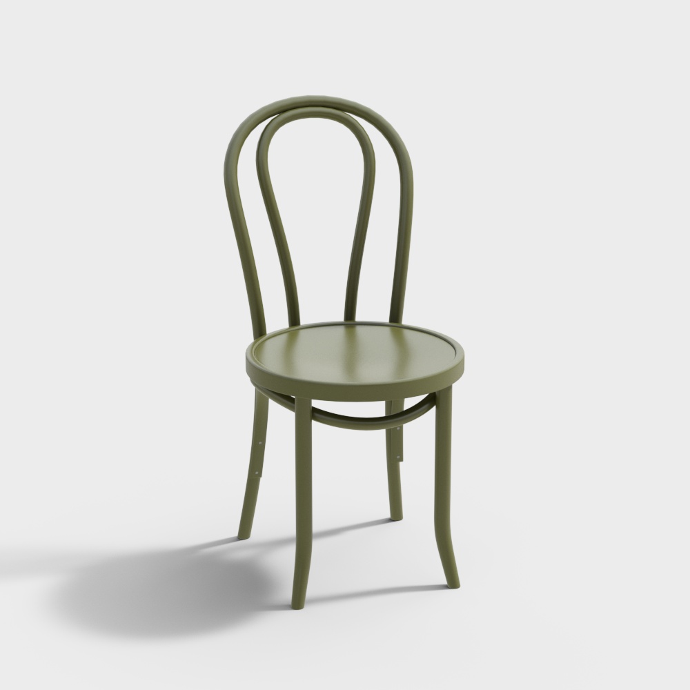 法式绿色餐椅3D模型