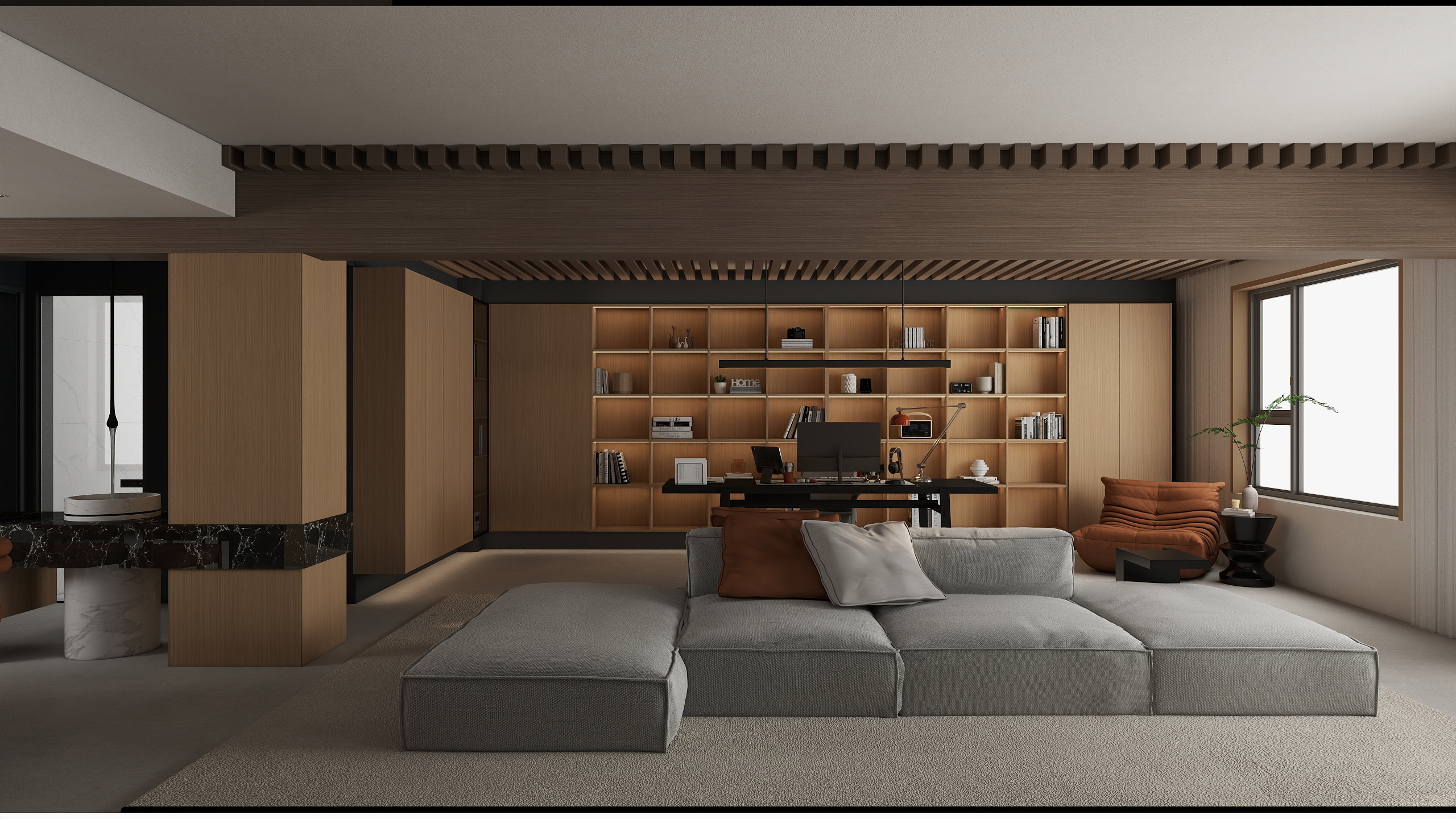 镜像空间设计-天鹅湖小镇 133㎡2室-装修设计方案