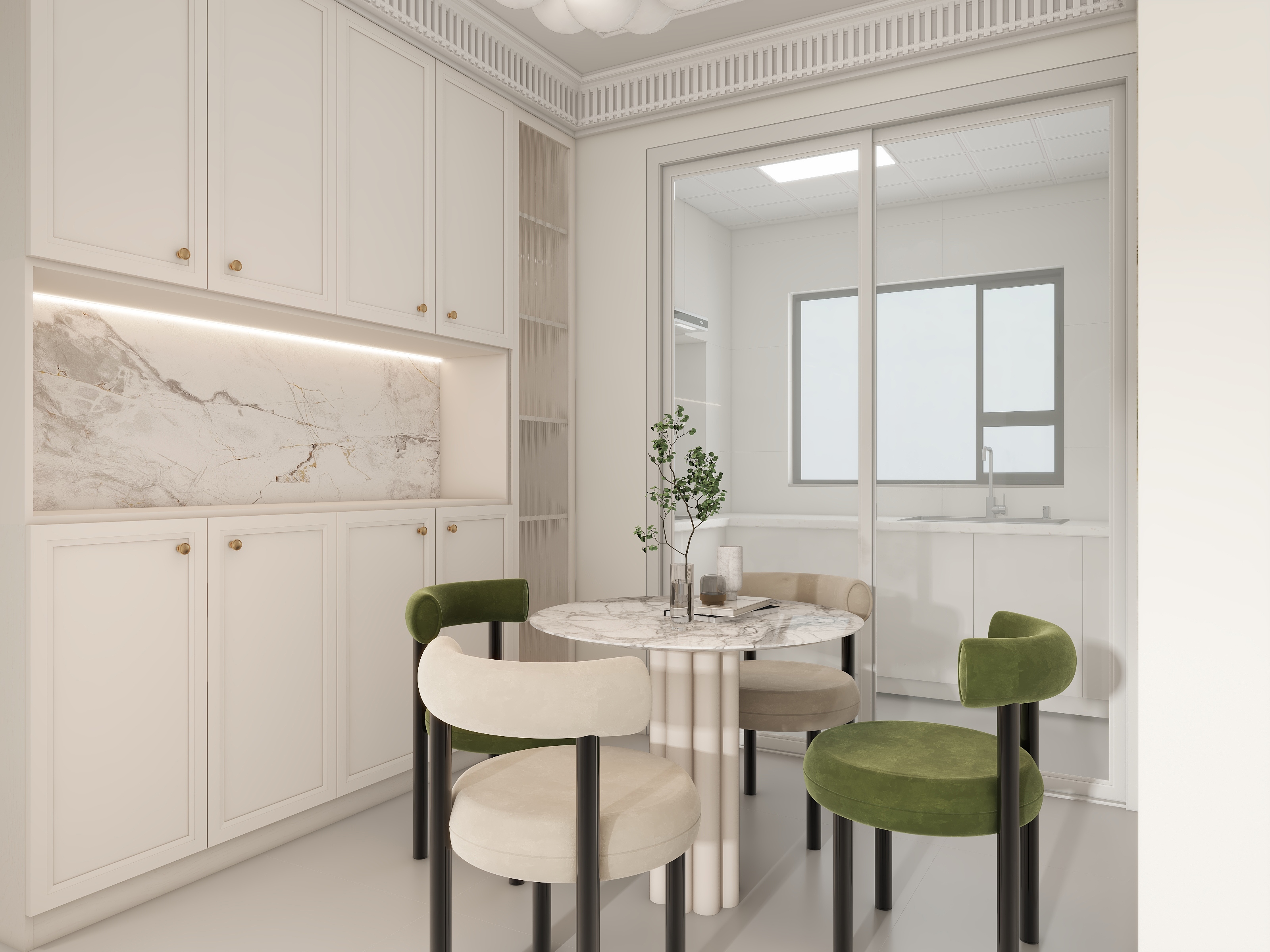 简亓7-104㎡3室  法式奶油风-装修设计方案