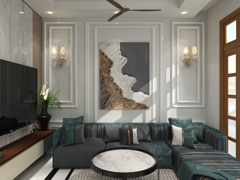 Modern Neoclassical Living Room with Elegant Decor