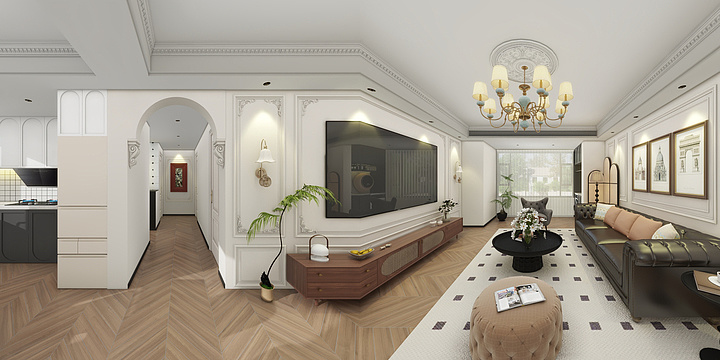 设计-刘越-明澜书香140平米（简美、法式）-装修设计方案