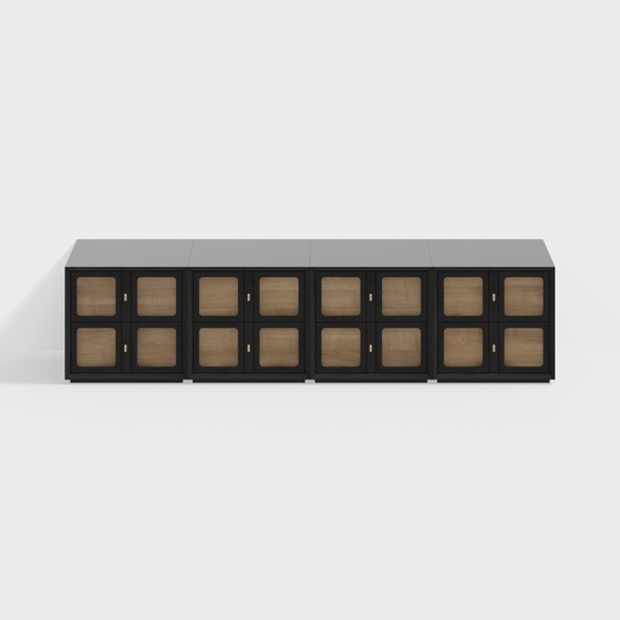 Industrial Black TV Stand 3D Model
