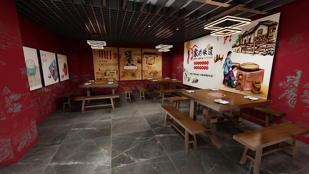 室内设计师张鱼哥-中式餐厅设计-装修设计方案