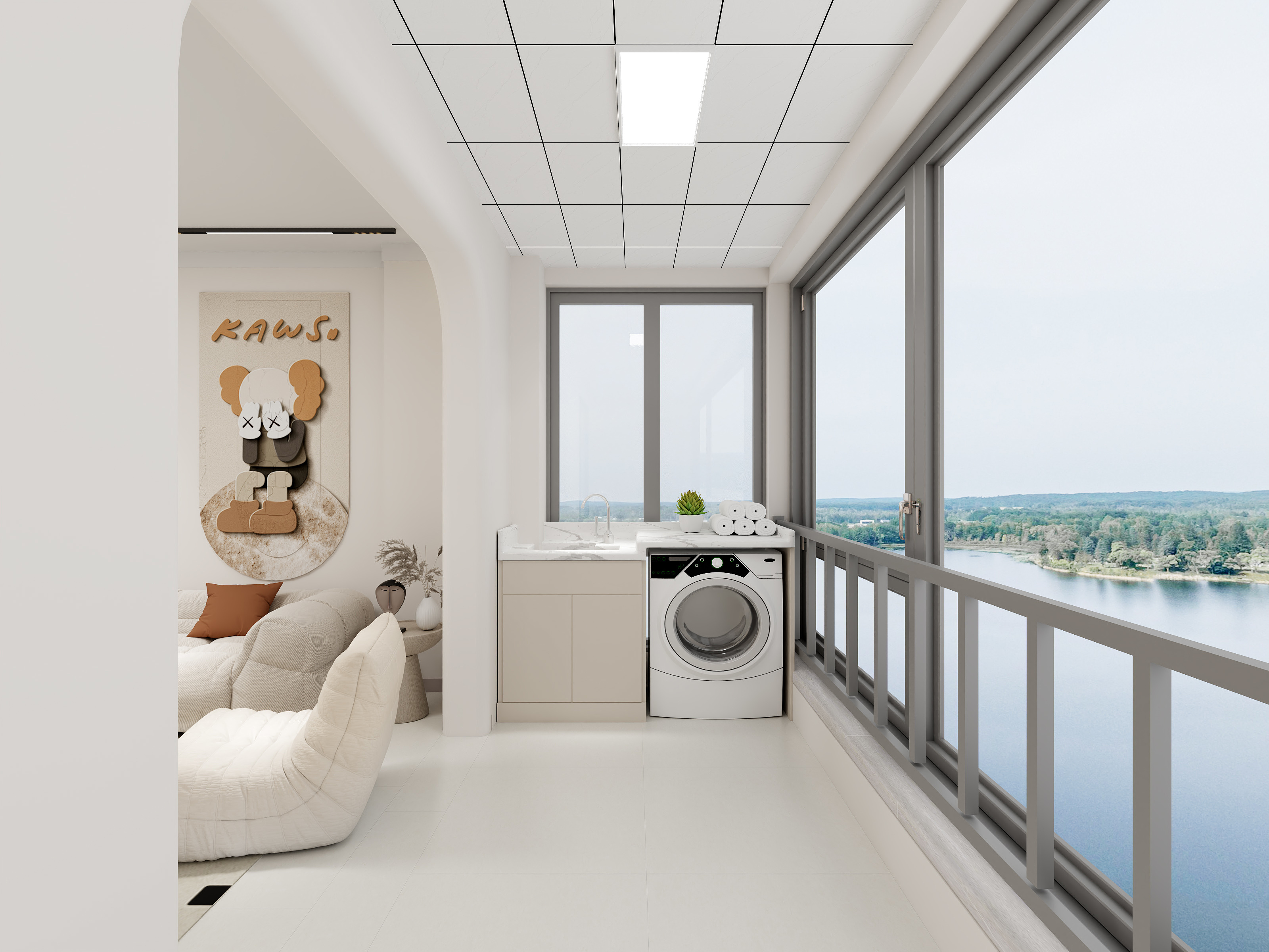 艺雅丽-123平奶油风 装修效果图