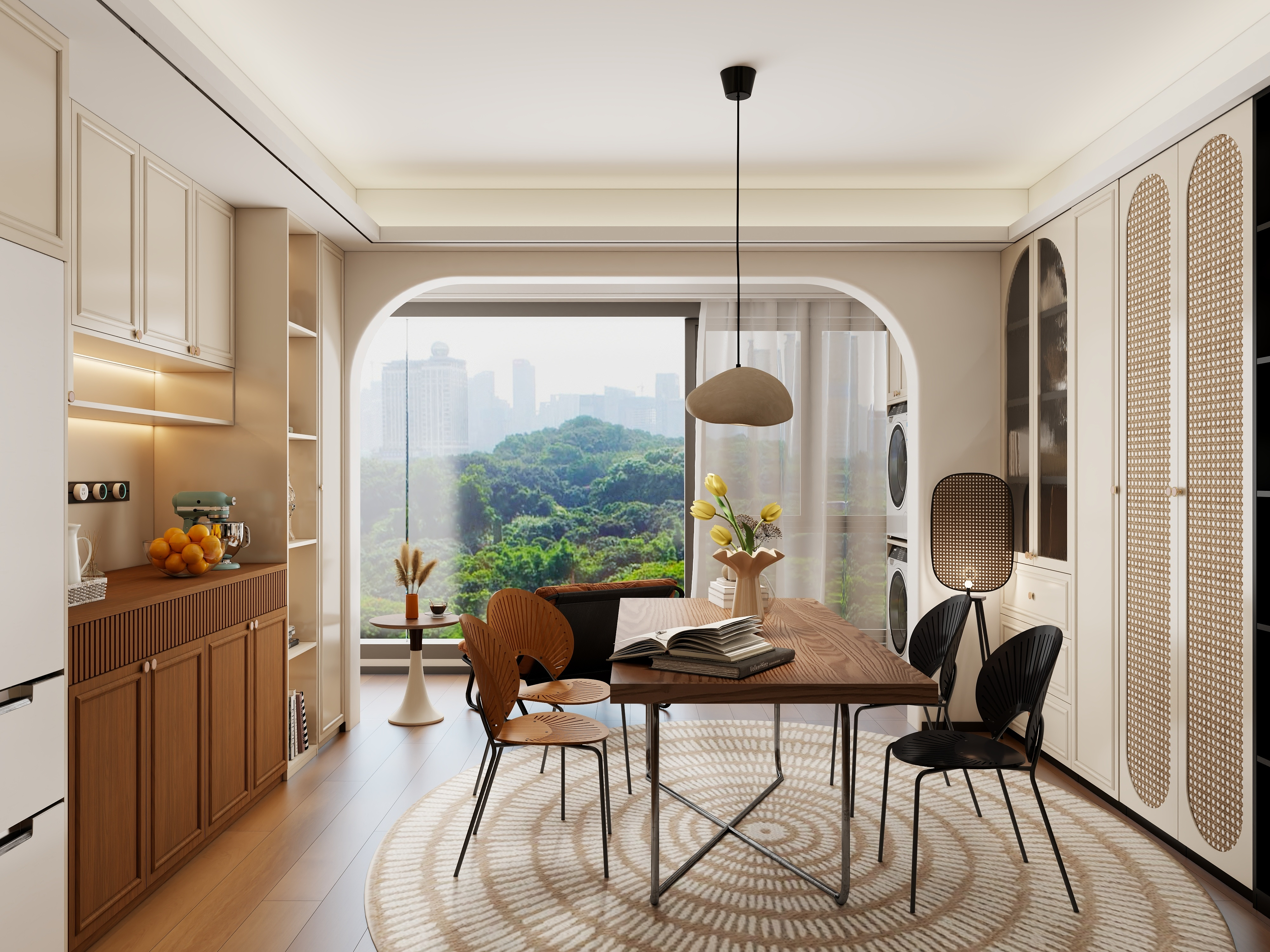 挽苏--金科玖珑院+120㎡4室+中古风装修效果图