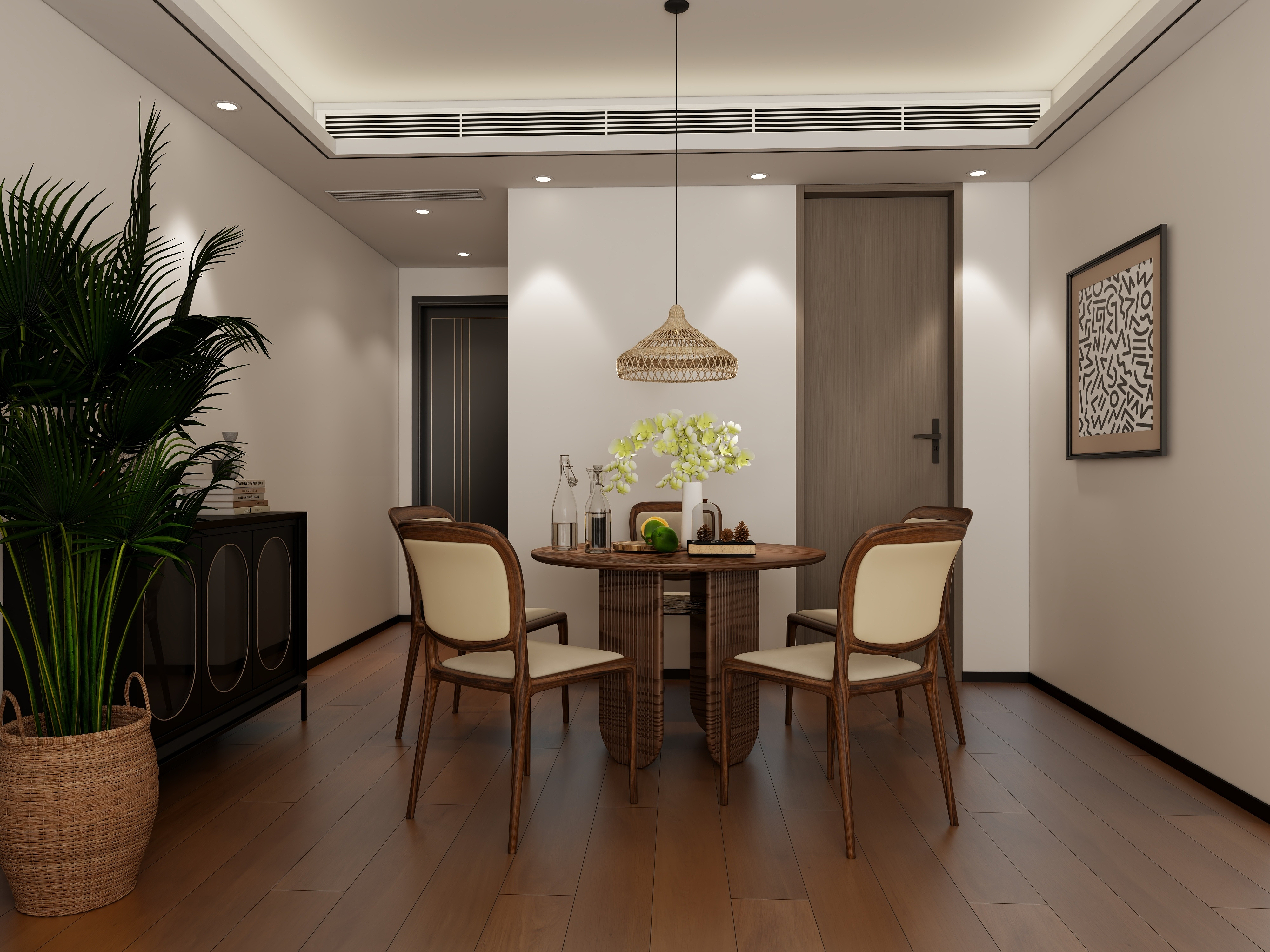 挽苏--金科玖珑院+120㎡4室+中古风装修效果图