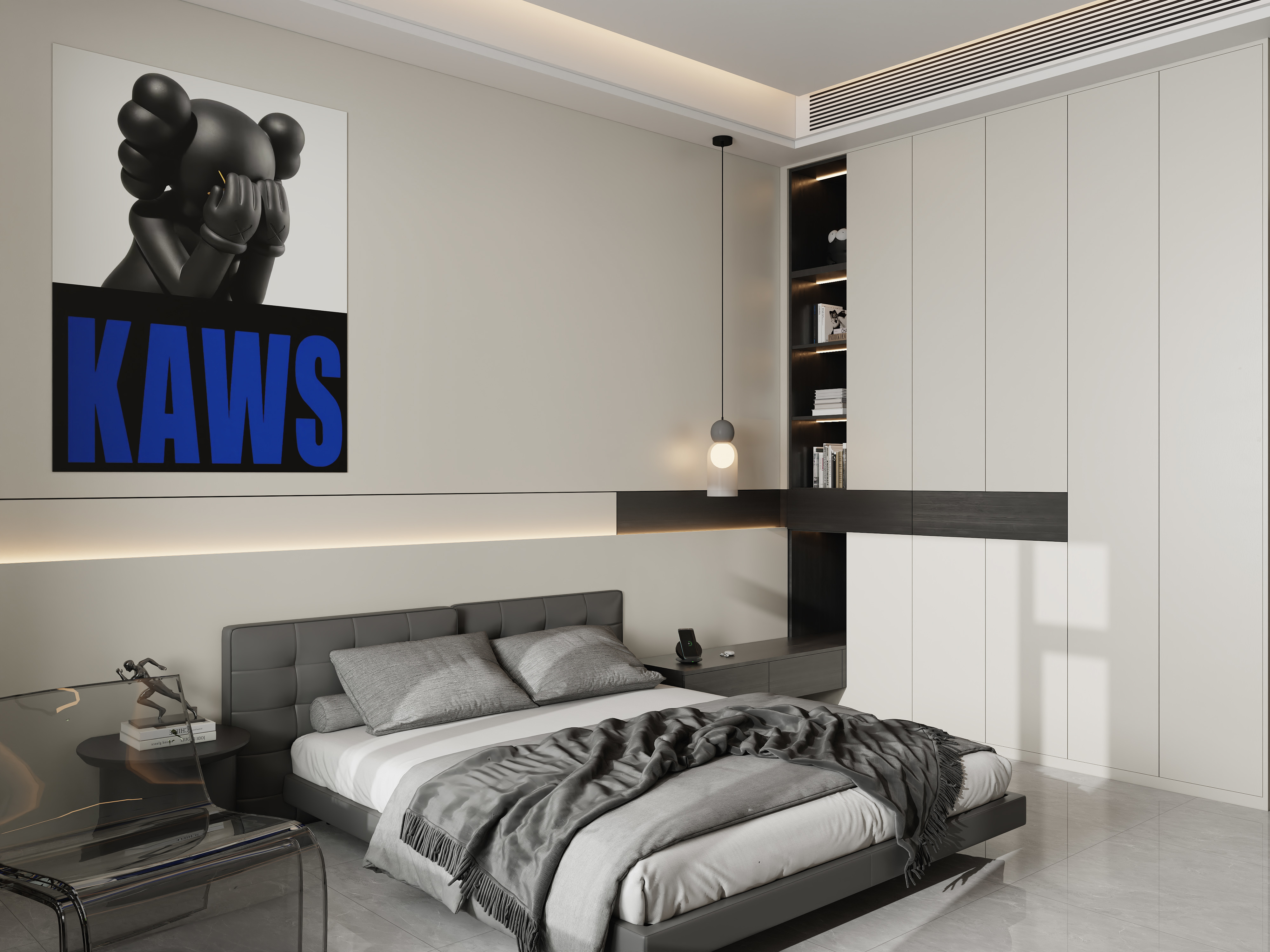 D抖音HM-自建房主卧客厅-装修设计方案