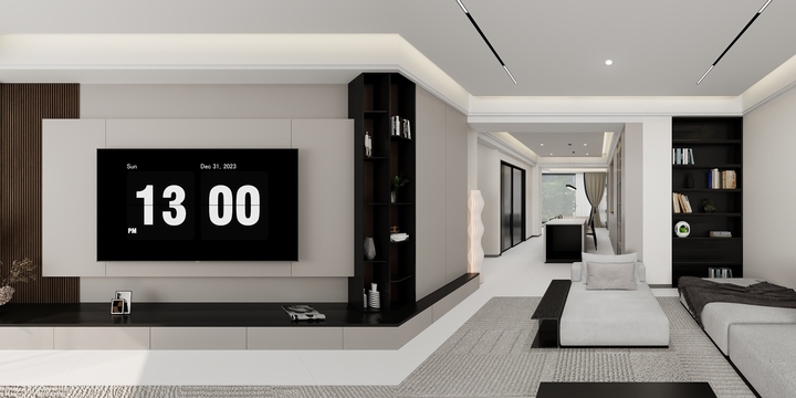 李波设计是空-乌蒙古镇熊哥-黑白灰雅居-装修设计方案