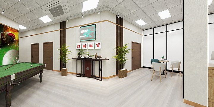 山东荣程艺佳装饰-棋牌室-装修设计方案