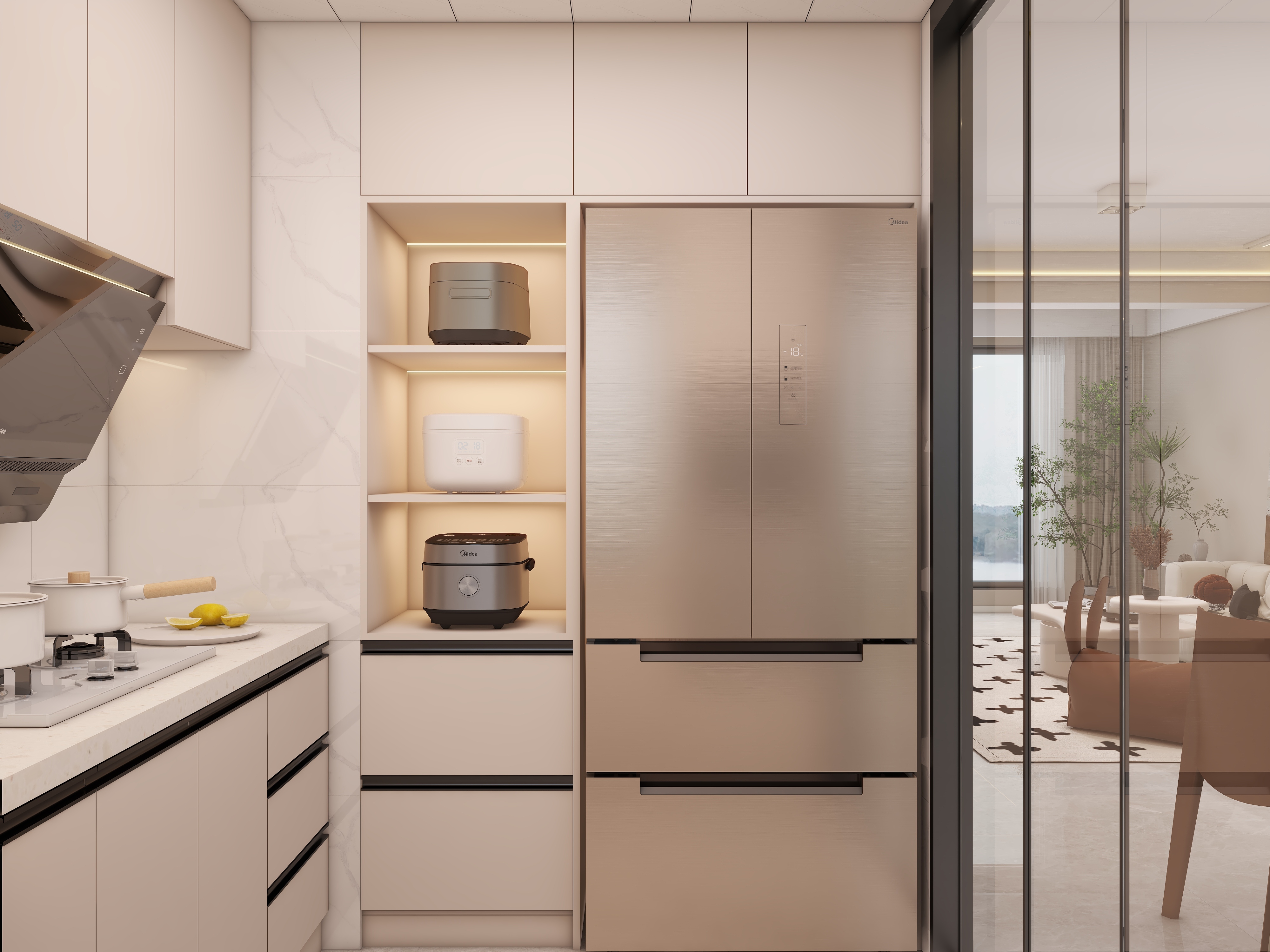 李佳洋-132平方奶油现代简约风装修效果图