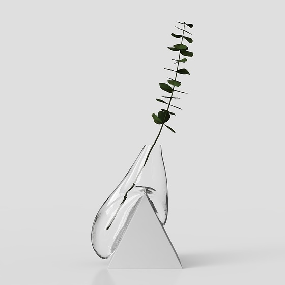 Modern style vase with green plants