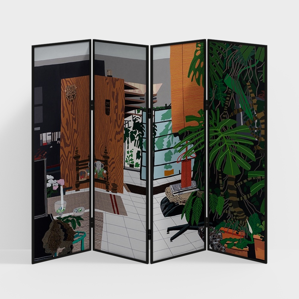 复古屏风3D模型