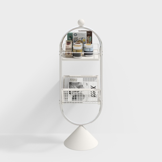 Modern Cream Air Shelf 3D Model in White Finish