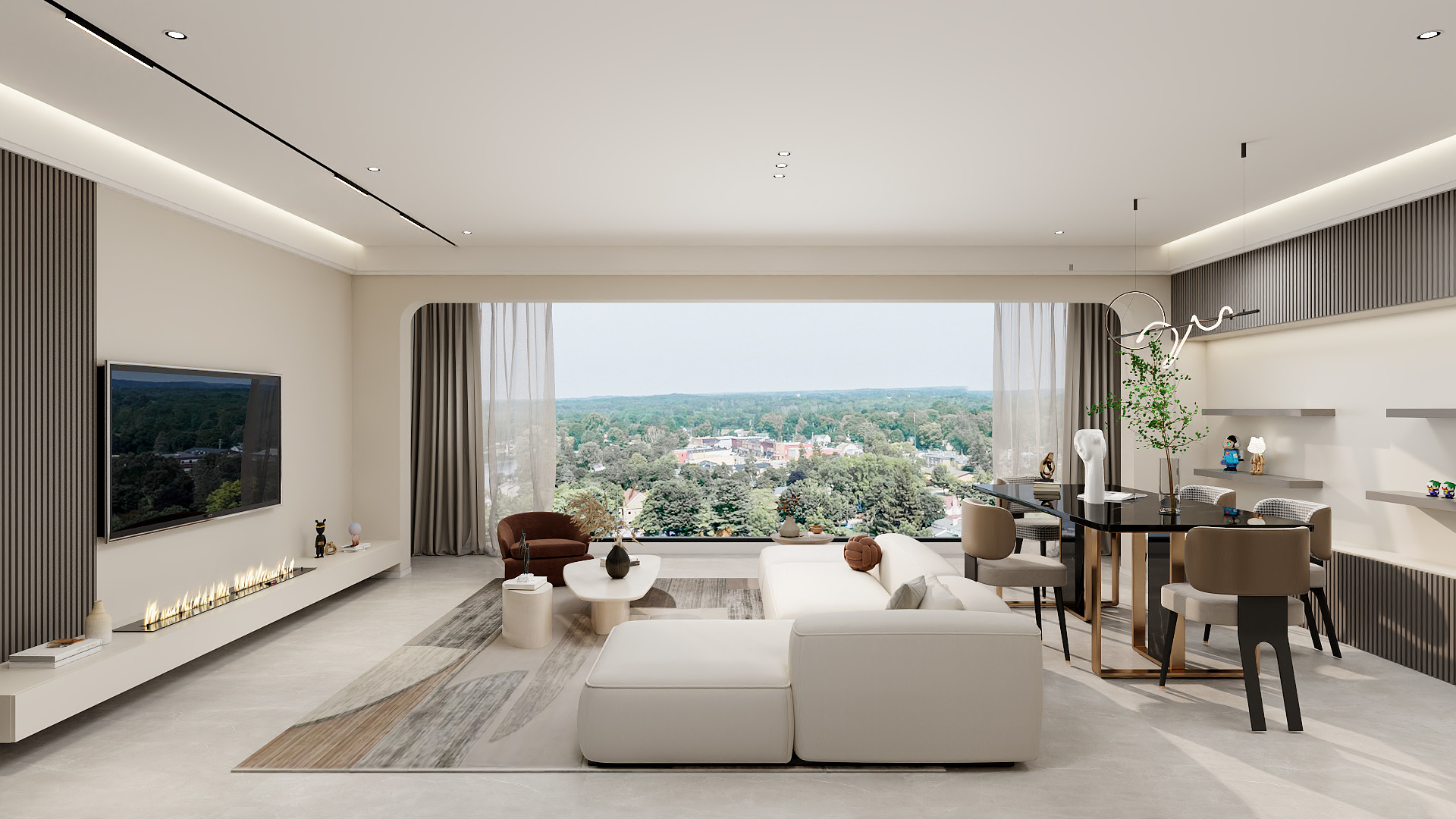 100元设计方案-219m²现代简约风格设计装修效果图