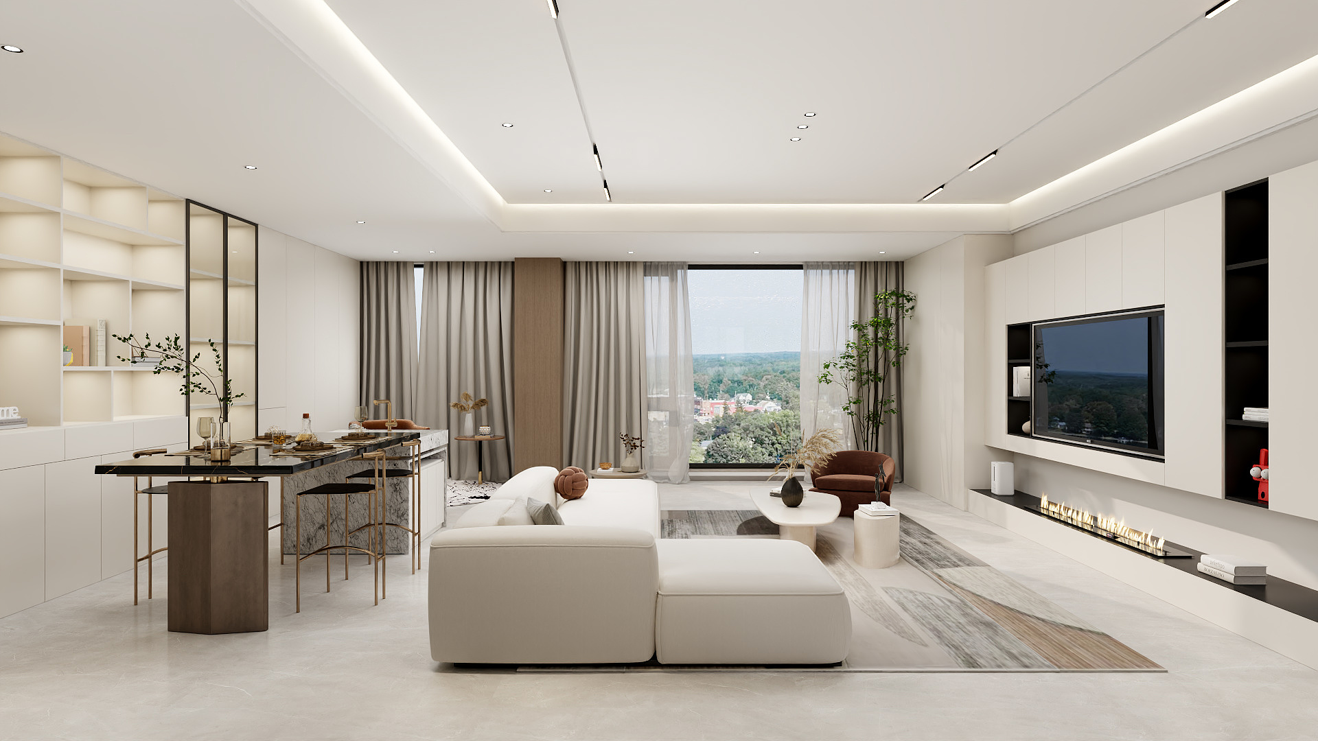 100元设计方案-170m²现代简约风格设计装修效果图