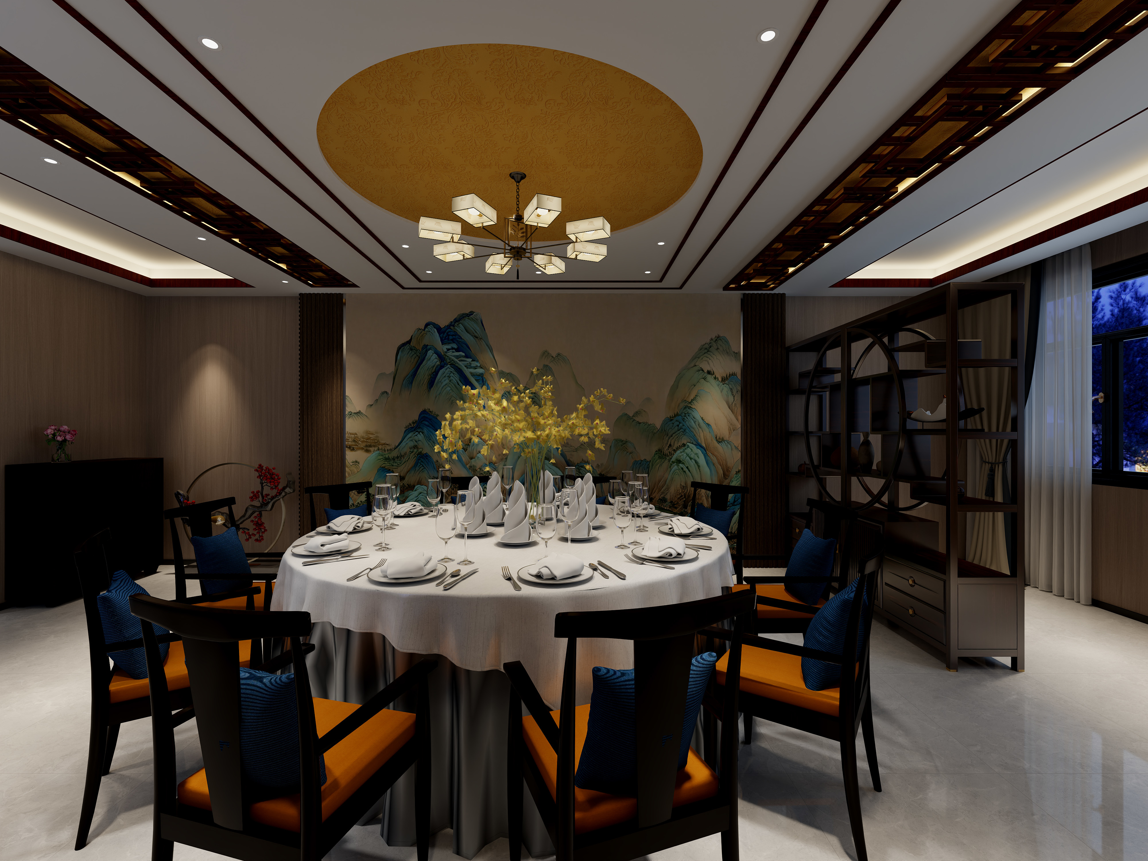 TRAU清静-新中式包厢装修效果图