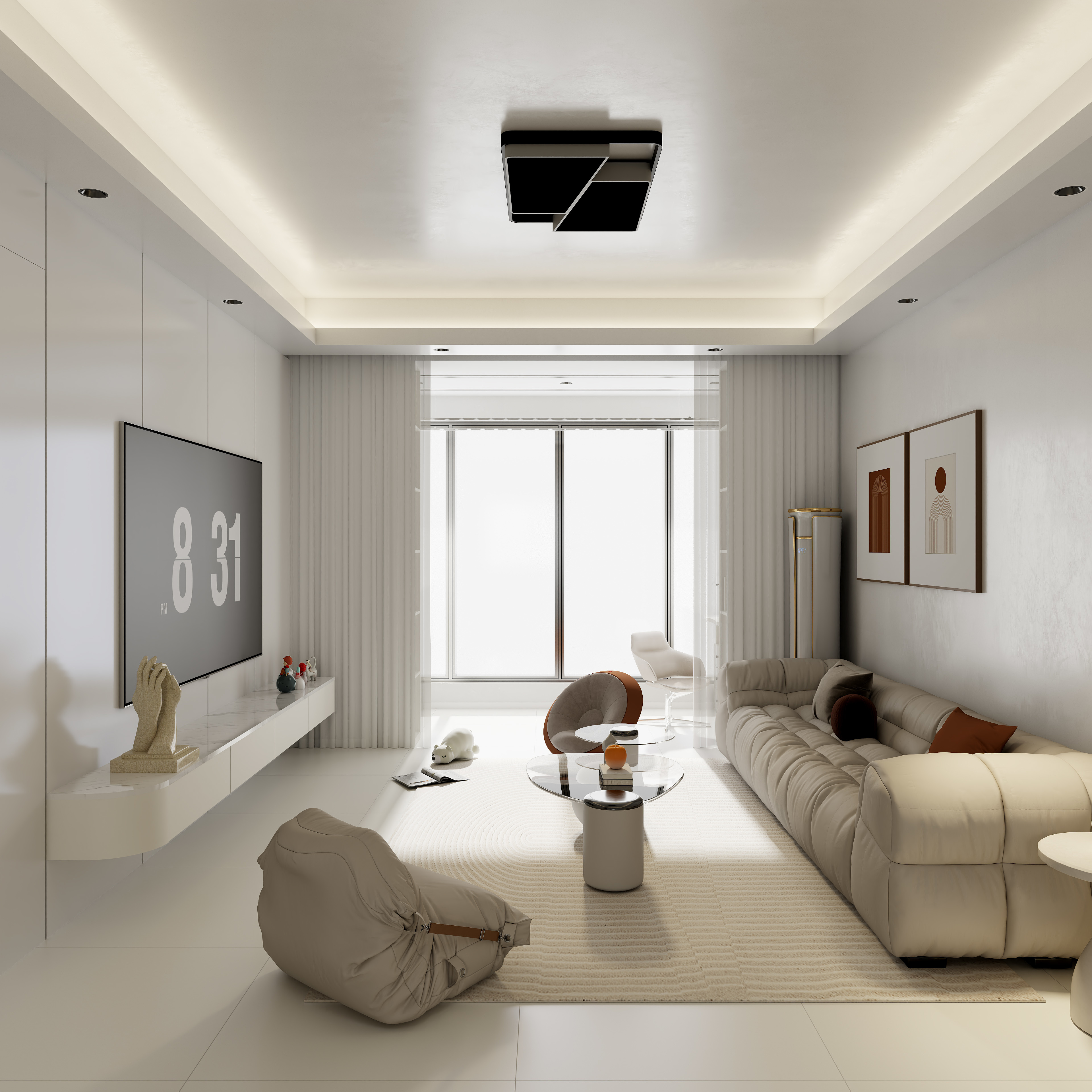 郑州赛都透明装修_张红运-中建云栖苑122㎡极简奶油风-装修设计方案