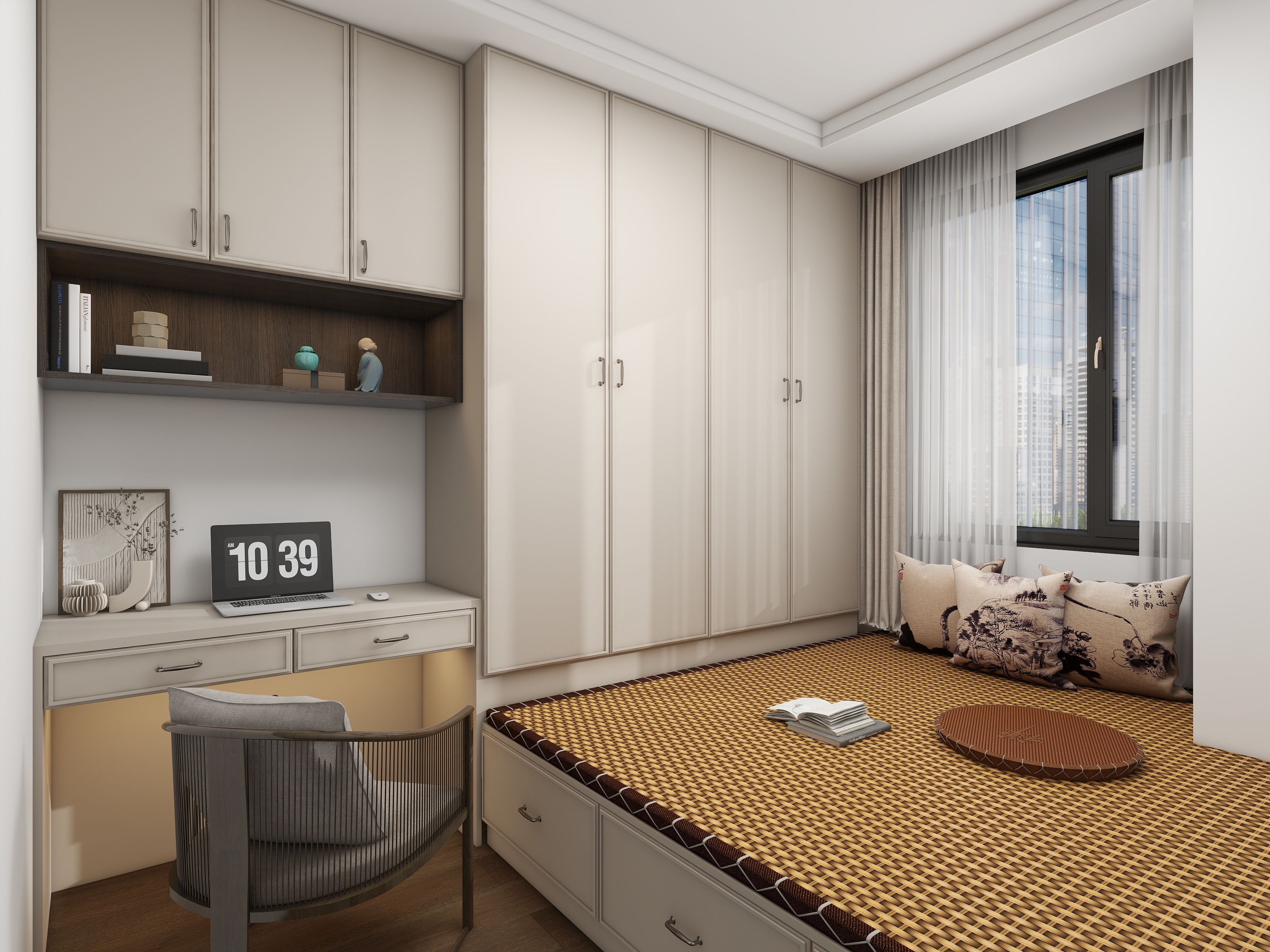 方柠-中车共享城105  新中式装修效果图