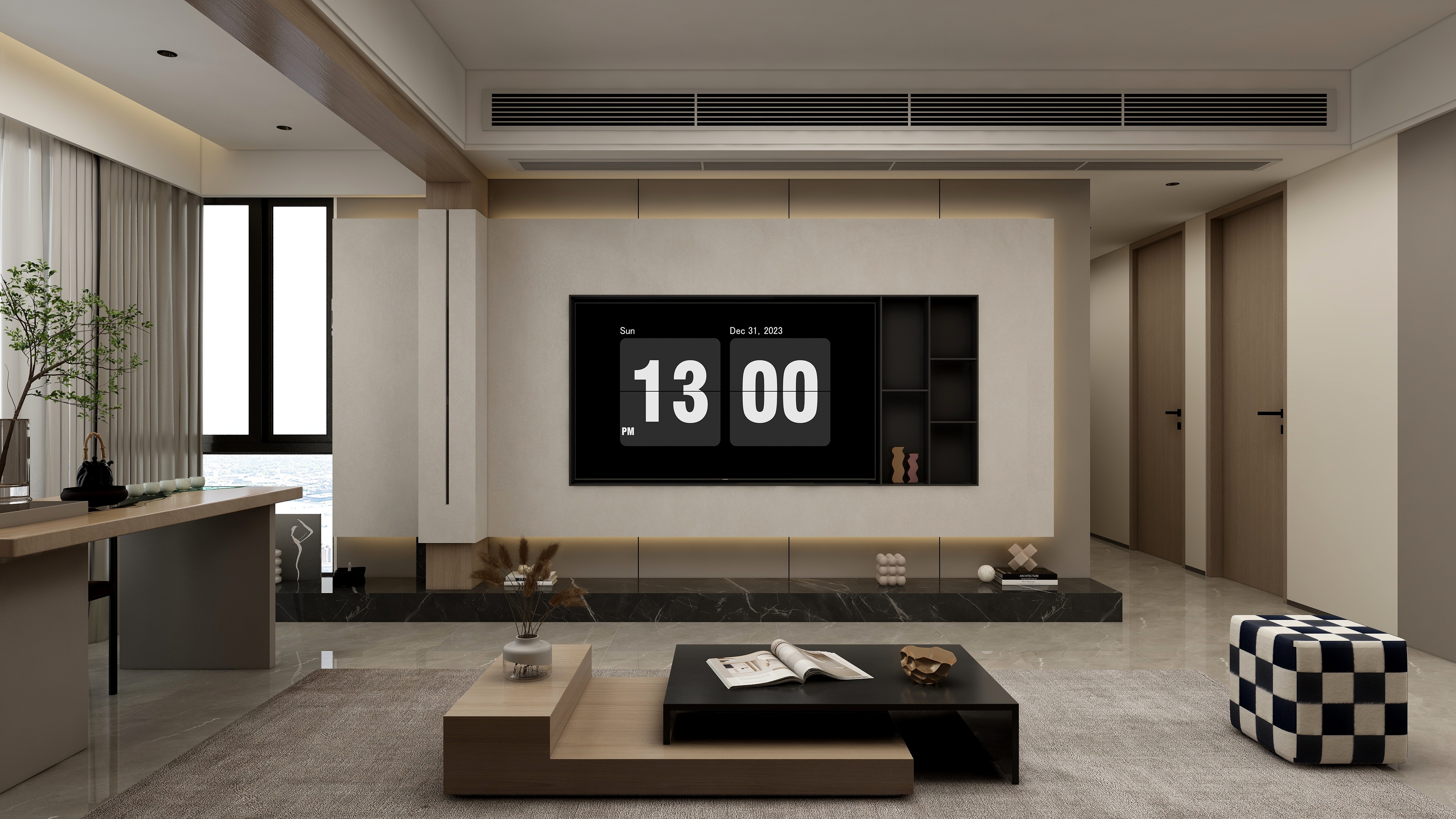 张煜强煜境设计-132平米现代轻奢四房装修效果图