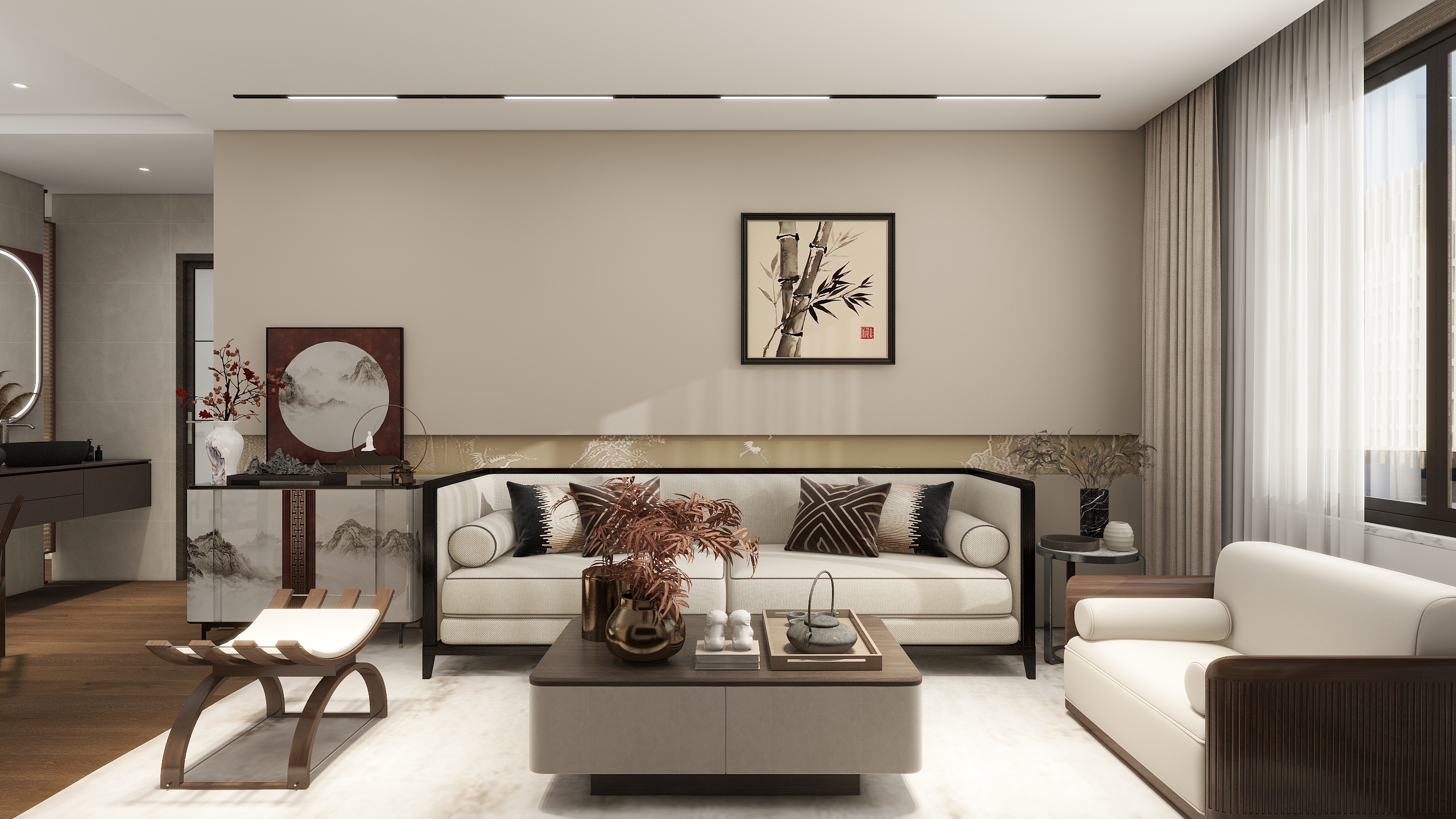 方柠-中车共享城105  新中式-装修设计方案