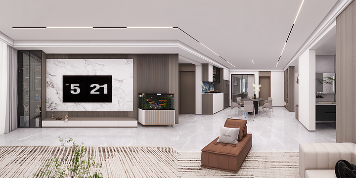 SZ~孤尘设计-黄河壹品160效果图-装修设计方案