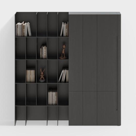 Modern minimalist study solid wood bookcase