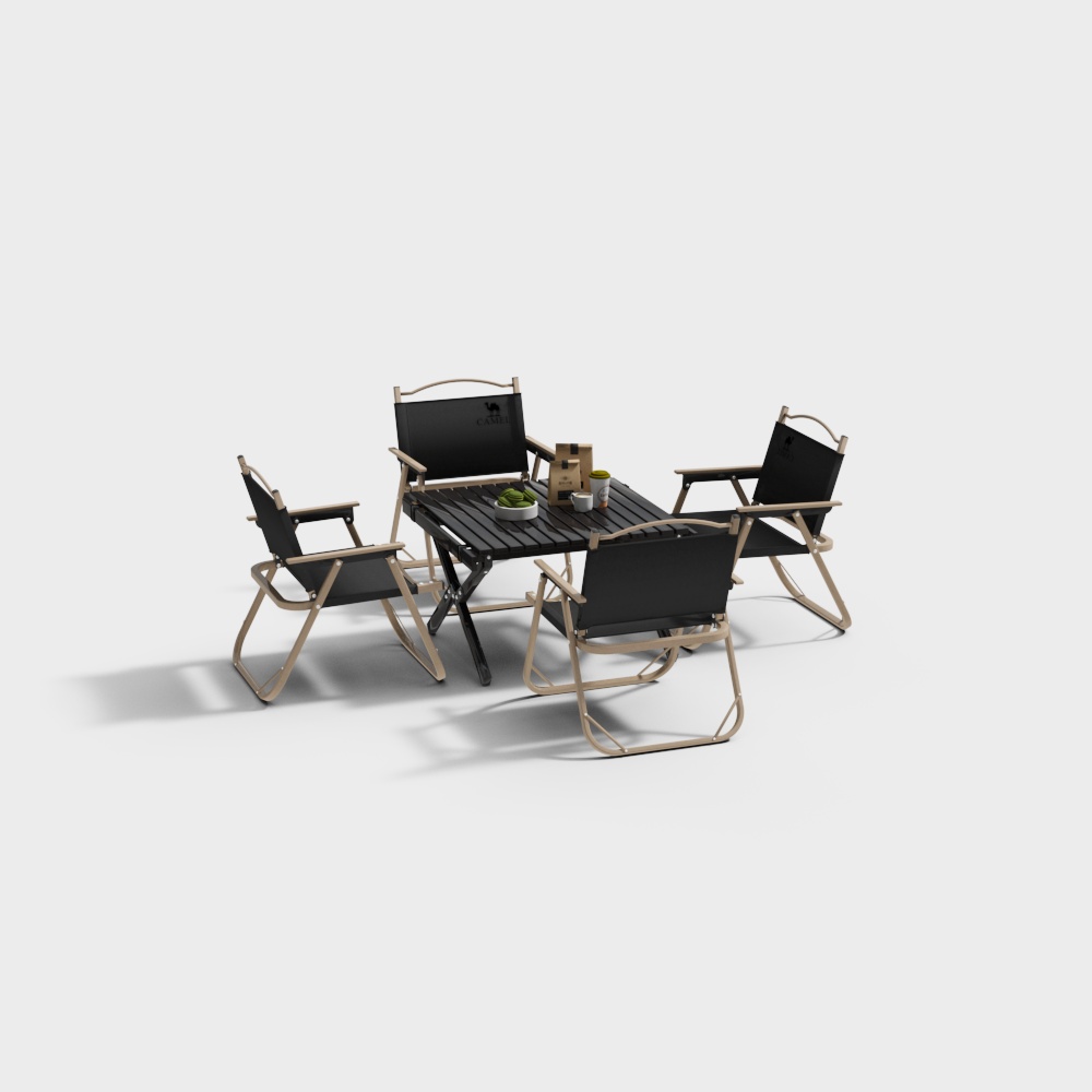 现代户外休闲桌椅组合3D模型