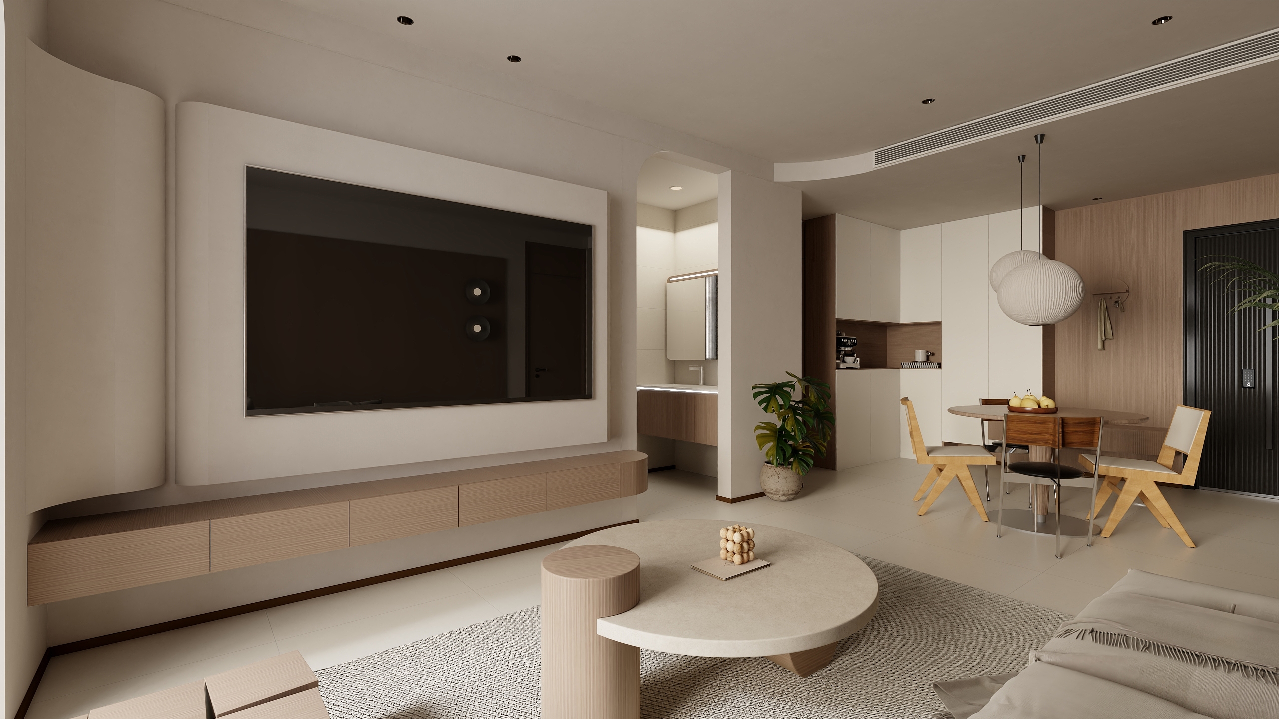 3FO4M2GW6OQ0-中古奶油风130三室装修效果图