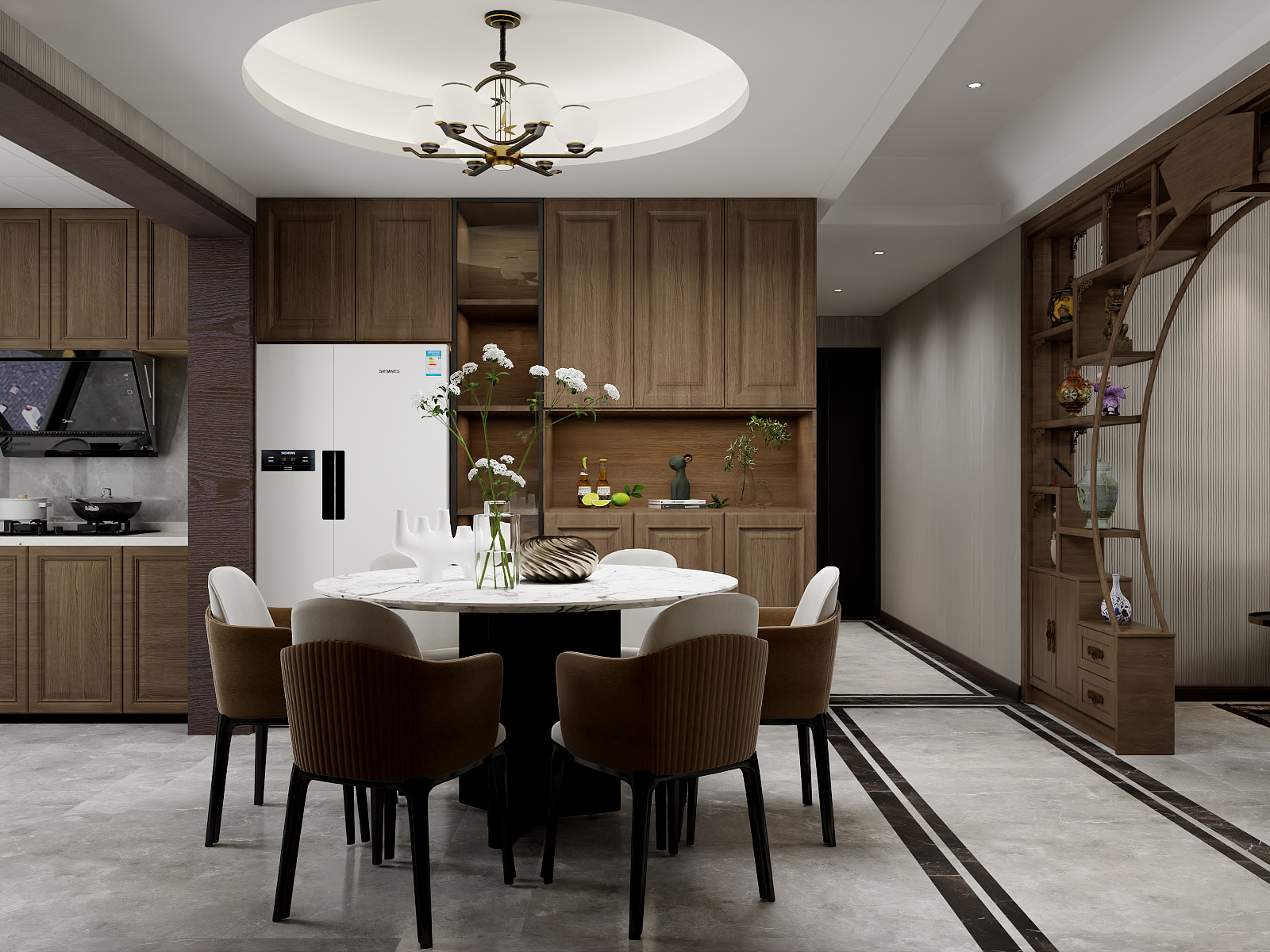 吴爽-146m²新中式风格装修效果图