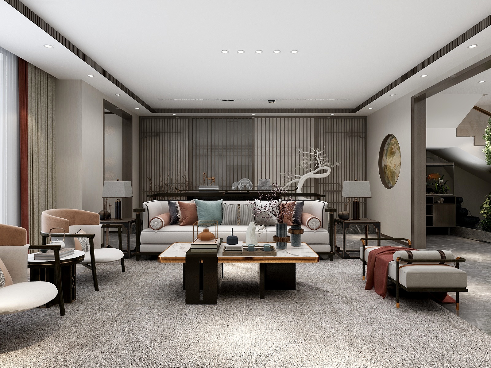 湛智华-新中式复式222平3房装修效果图