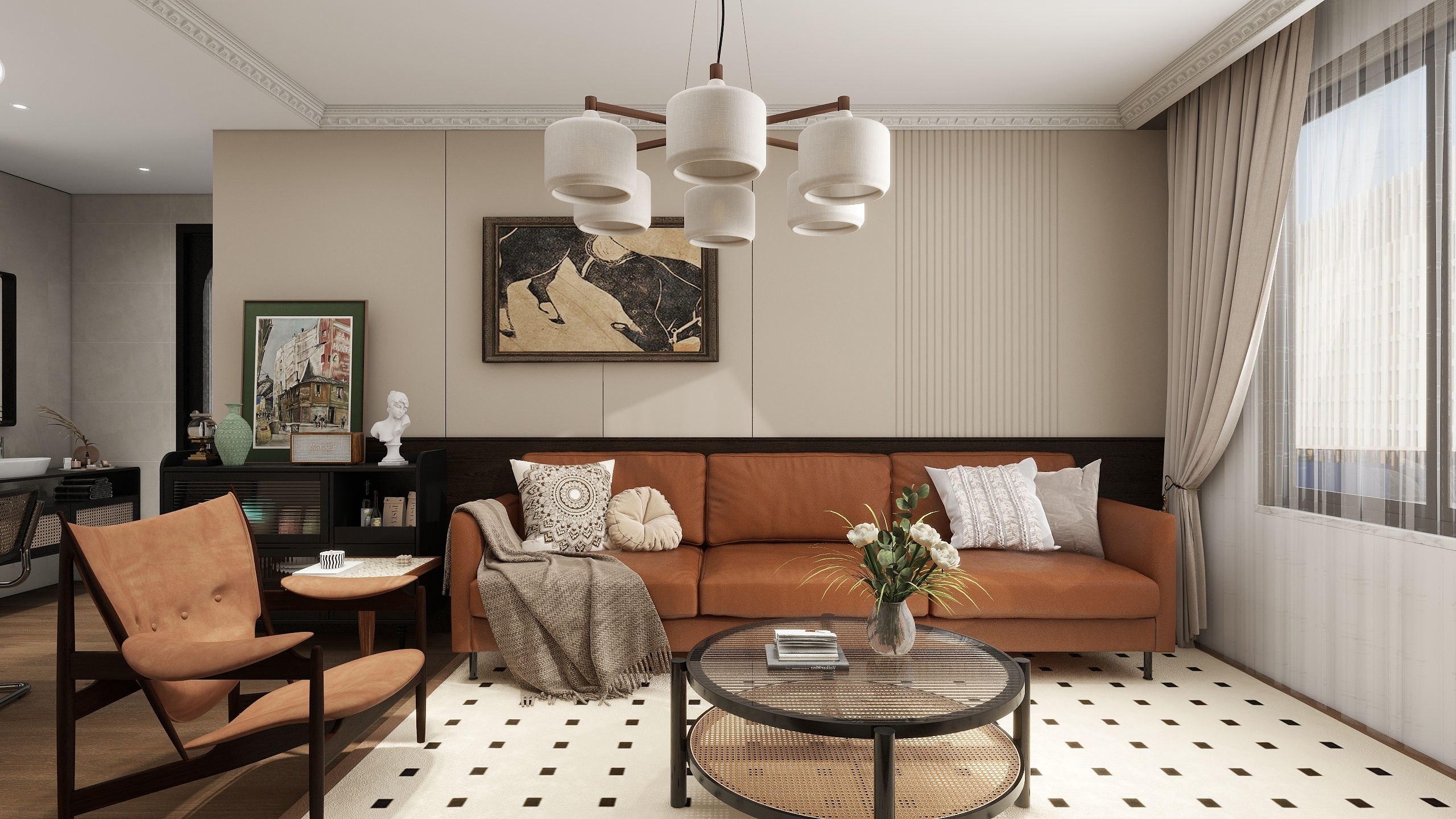 方柠-中车共享城105  中古风-装修设计方案