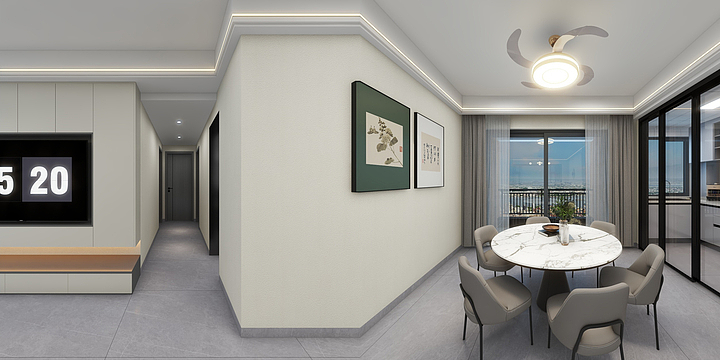 风采设计-凤城郦都602#潘老师雅居-灰奶风-装修设计方案