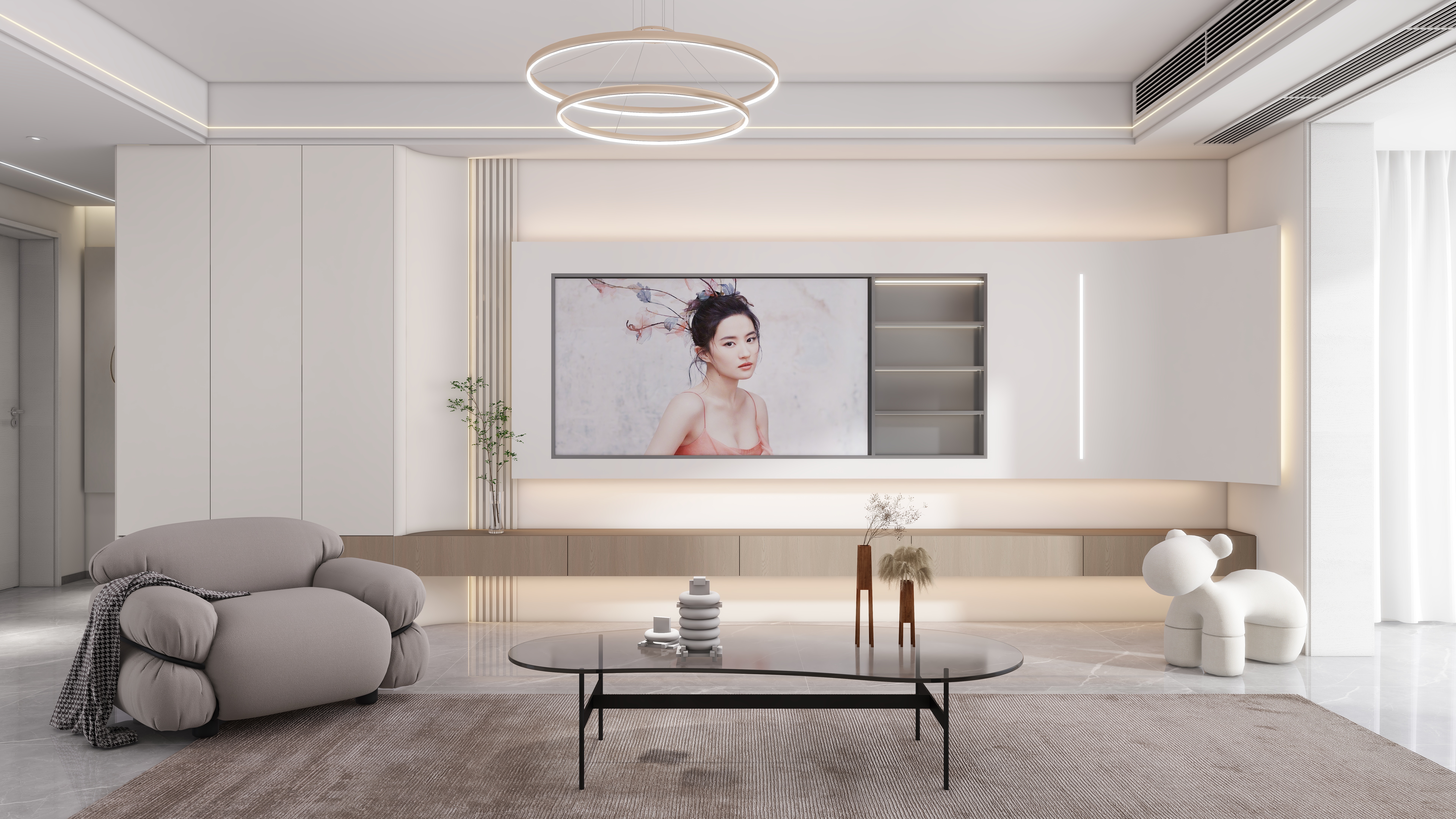 小胡设计-怀宁县水岸峯景现代简约128㎡3室-装修设计方案