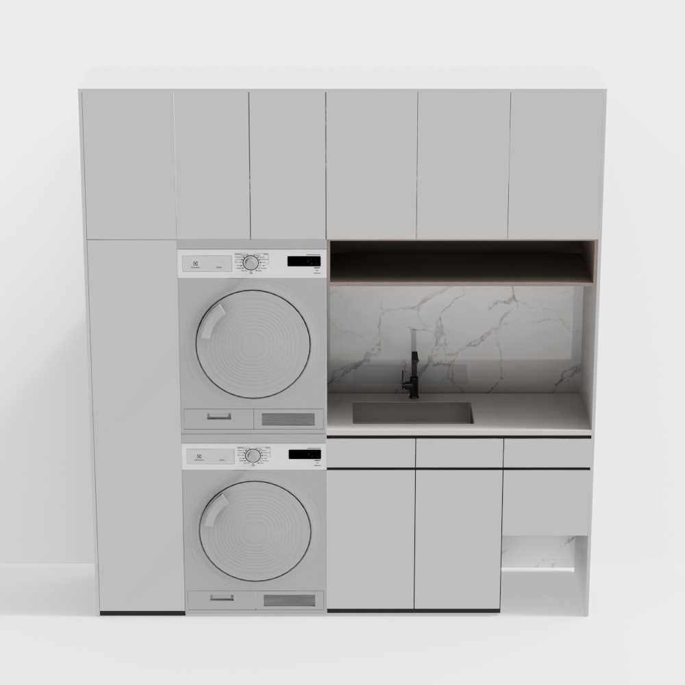 现代洗衣机柜3D模型