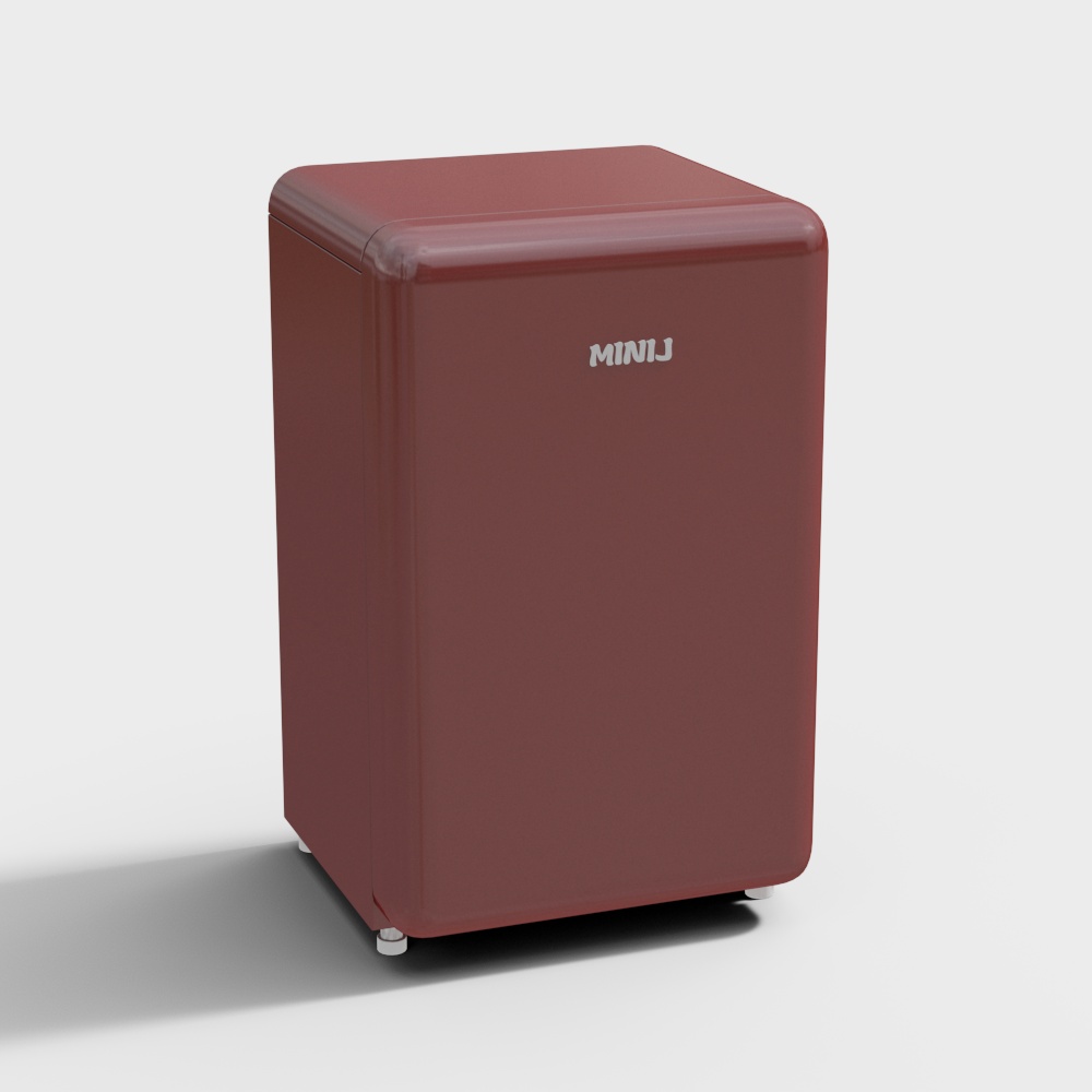 迷你红色小冰箱3D模型
