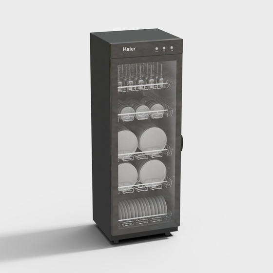 Disinfection Cabinet 3D Model in Black