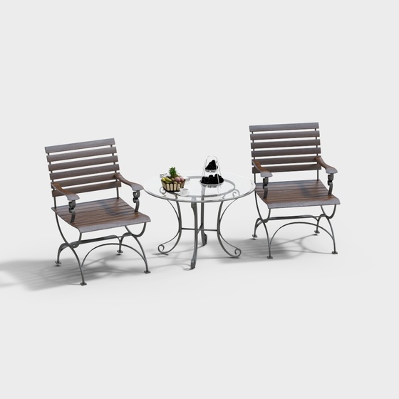 Modern outdoor leisure table and chair combination