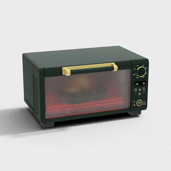 Kitchen Oven 3D Model in Green Finish