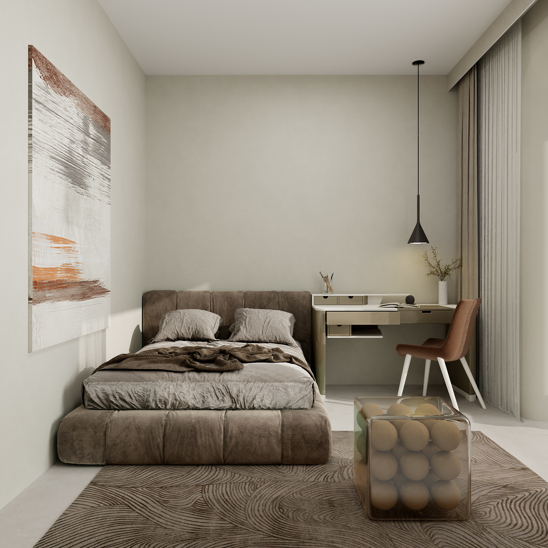 湛智华-侘寂风102平3房装修效果图