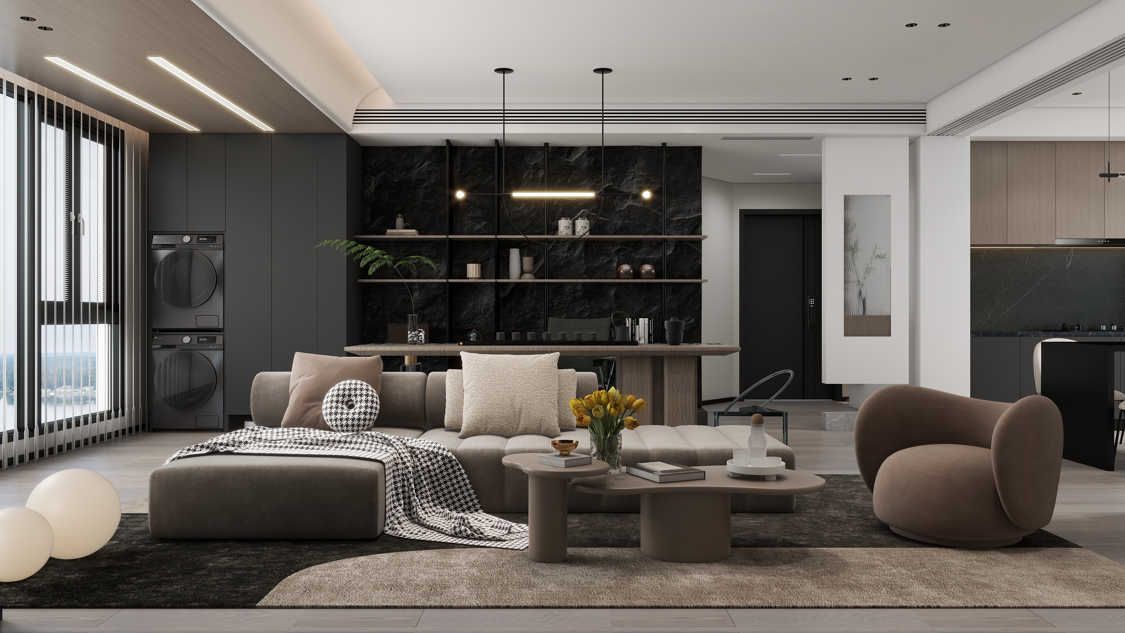 邓显俞-【意式极简】湖畔公园里144m²五室-装修设计方案