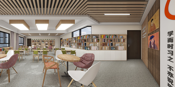要啥自行车子-慧光小学图书馆-装修设计方案
